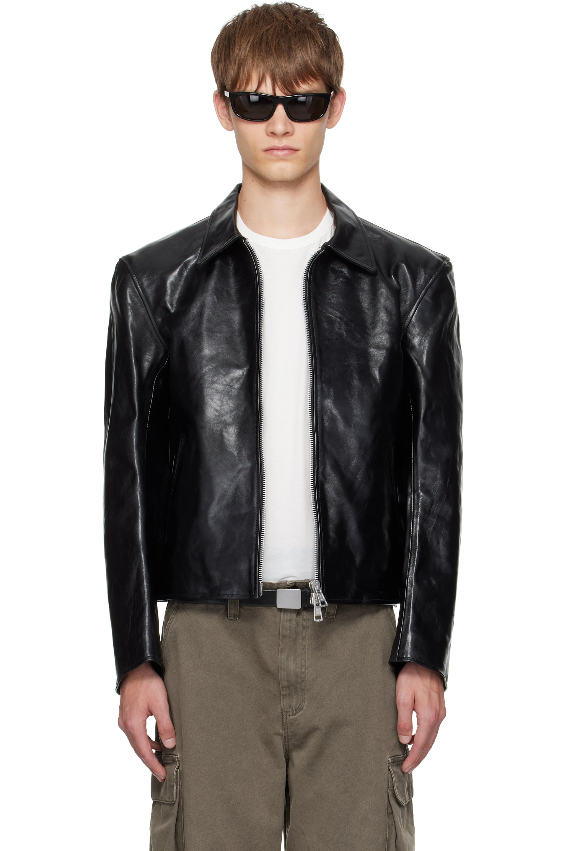 OUR LEGACY - Blouson noir en cuir
