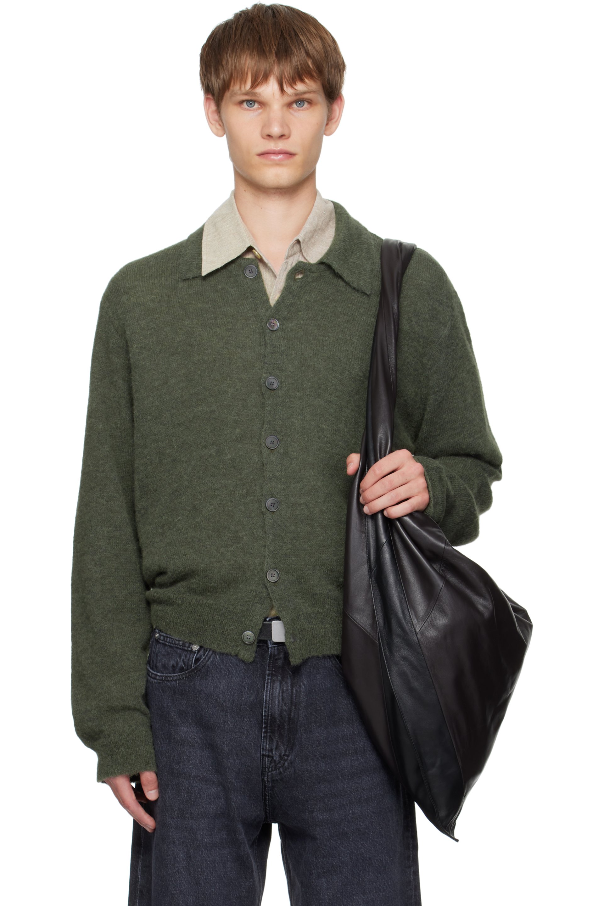 OUR LEGACY - Green Evening Polo Cardigan