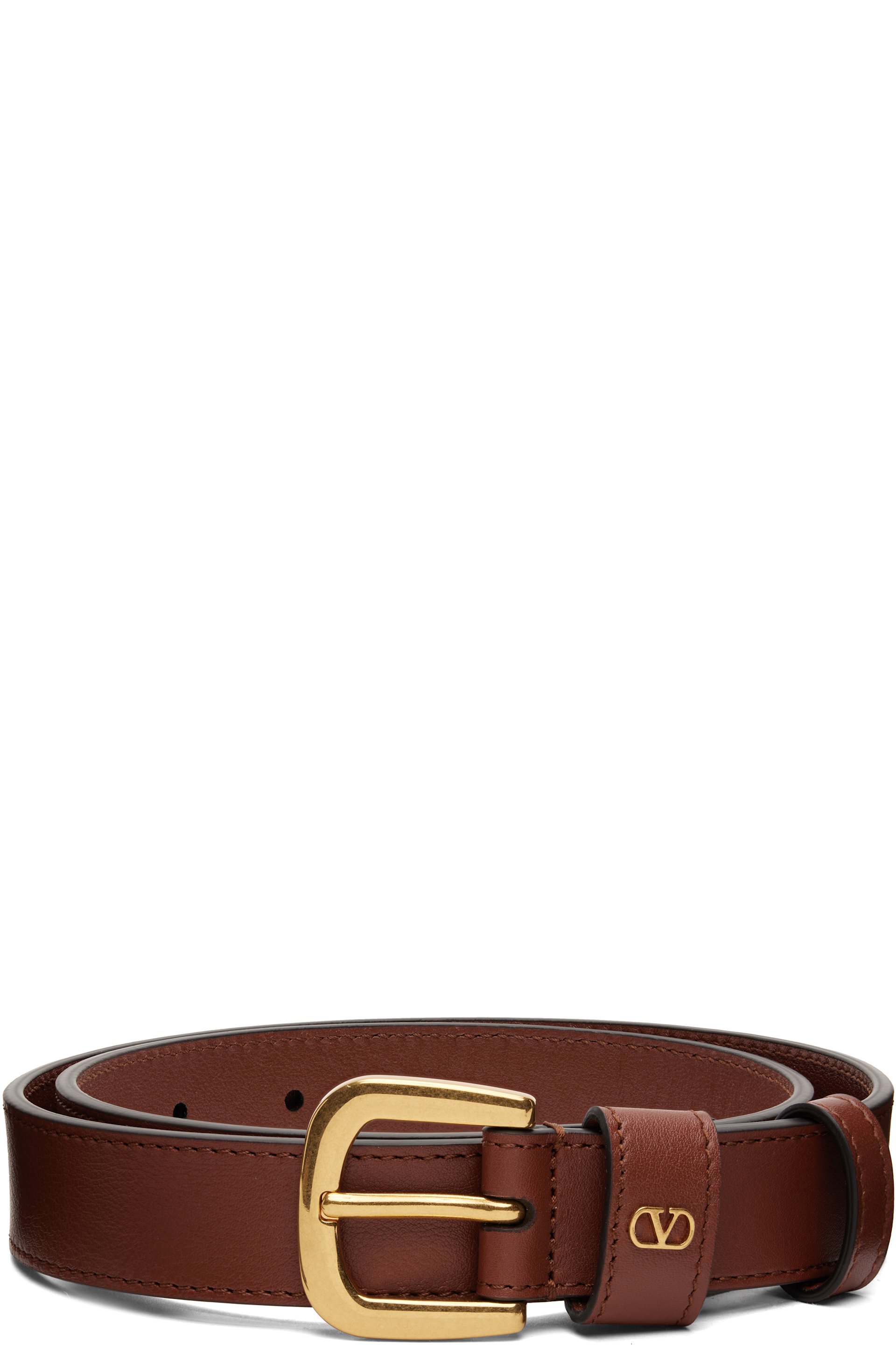 Valentino Garavani - Ceinture brun clair à logo en V