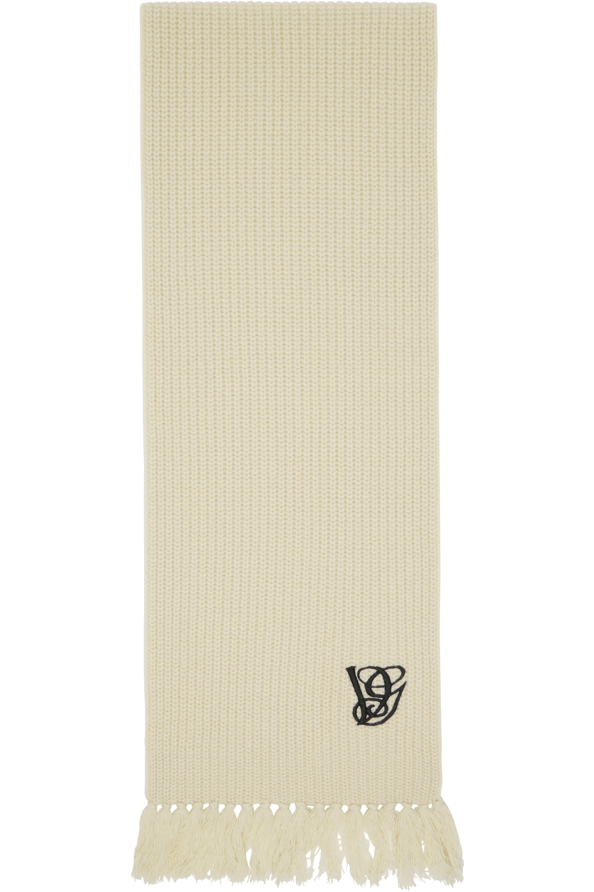 Valentino Garavani - Écharpe blanc cassé en laine