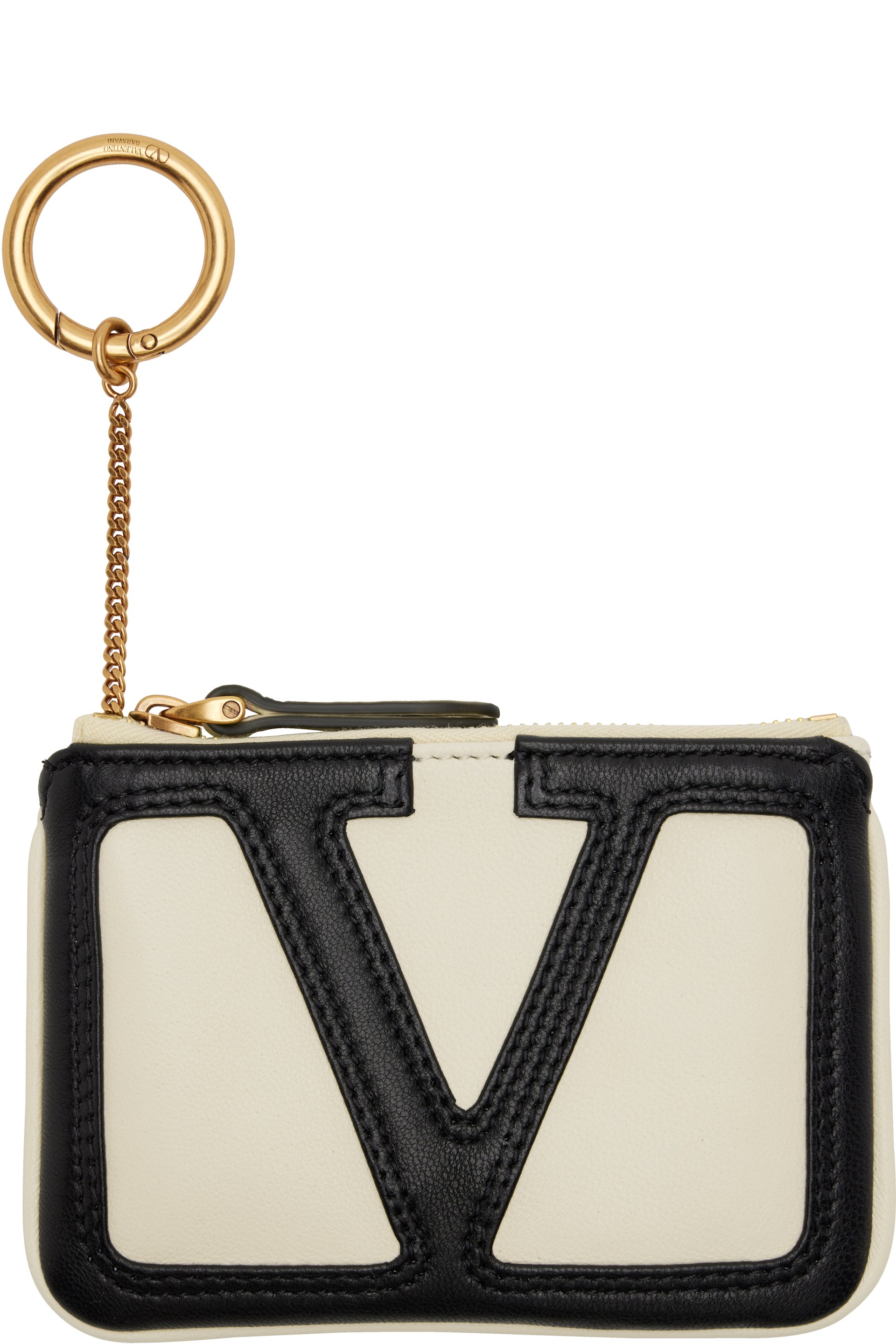 Valentino Garavani - Pochette à monnaie Viva Superstar blanc cassé