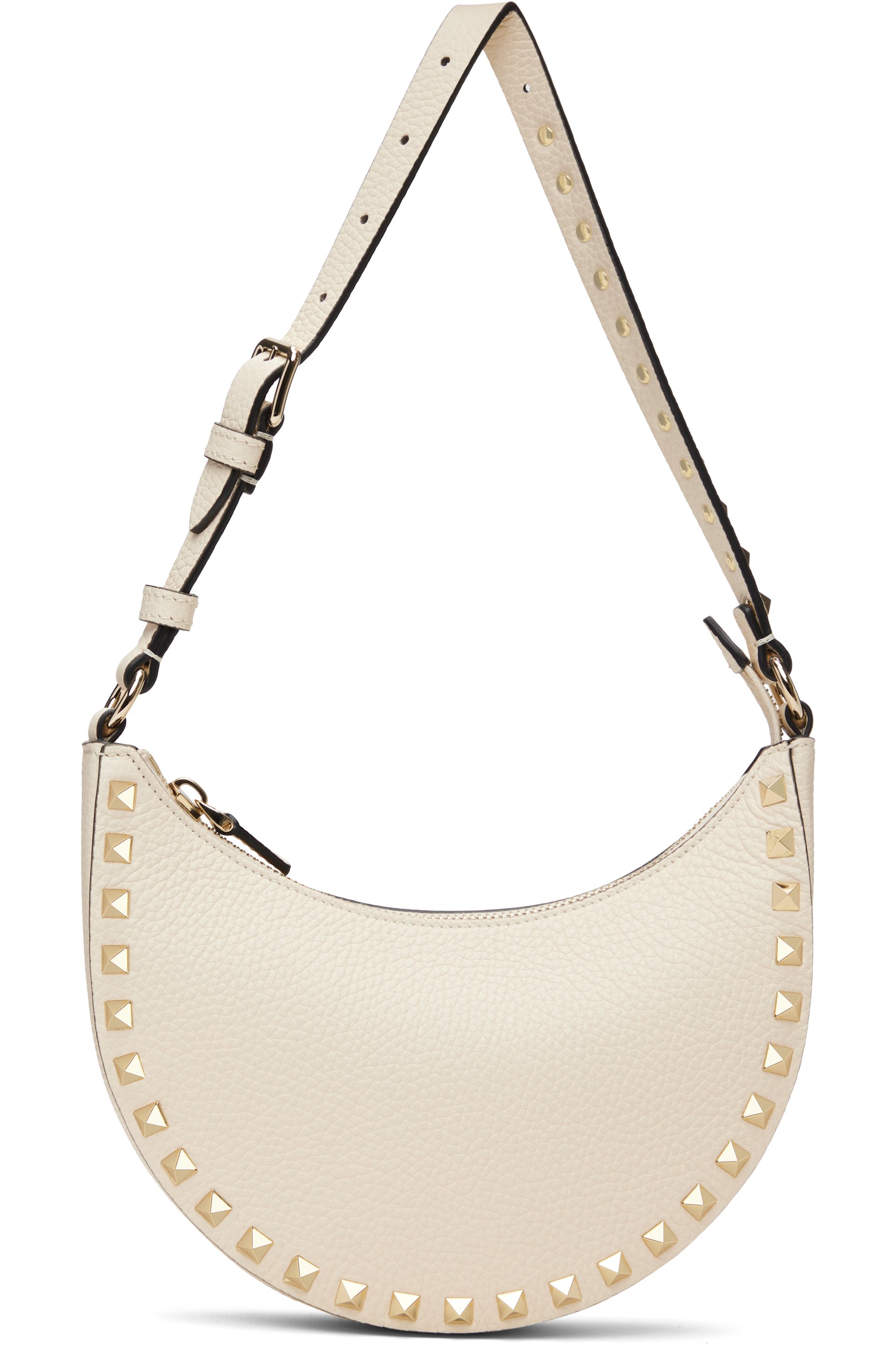 Valentino Garavani - Mini sac blanc cassé à clous Rockstud