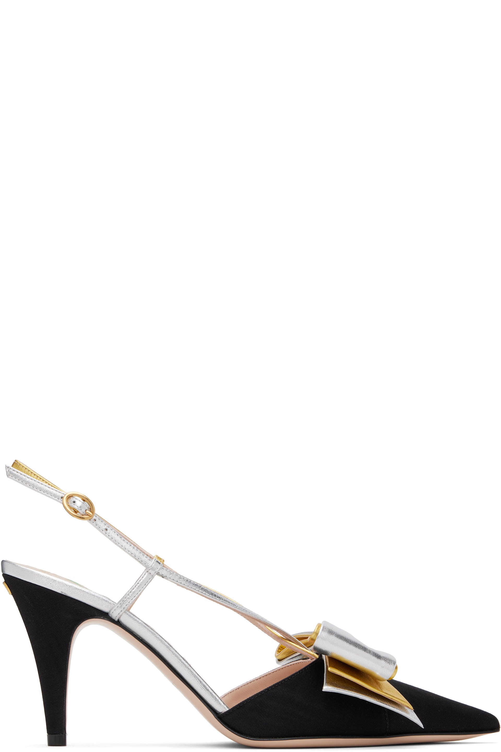 Valentino Garavani - Chaussures à talon Bowow multicolores à bride arrière