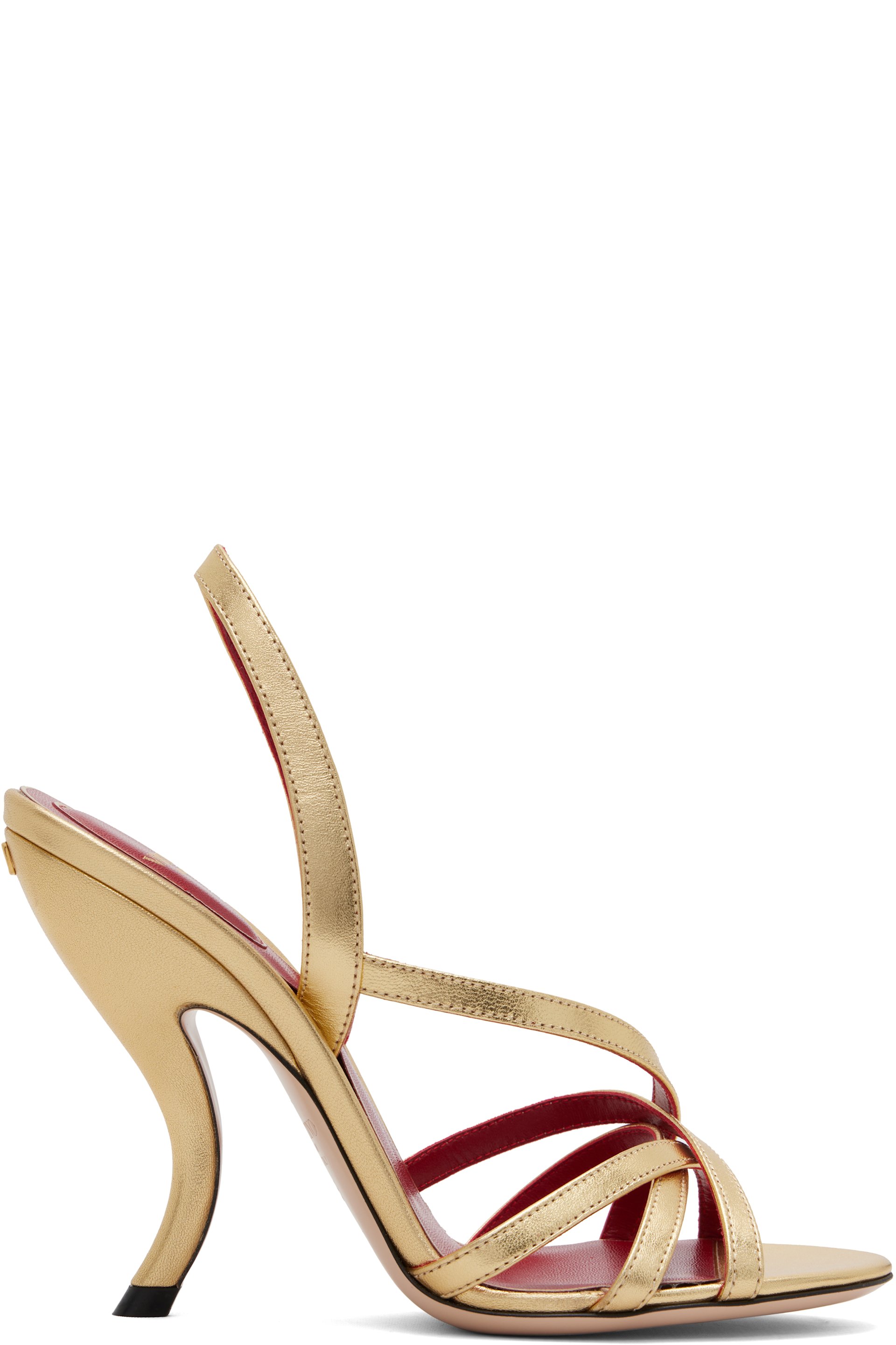 Valentino Garavani - Sandales à talon Fetishique dorées