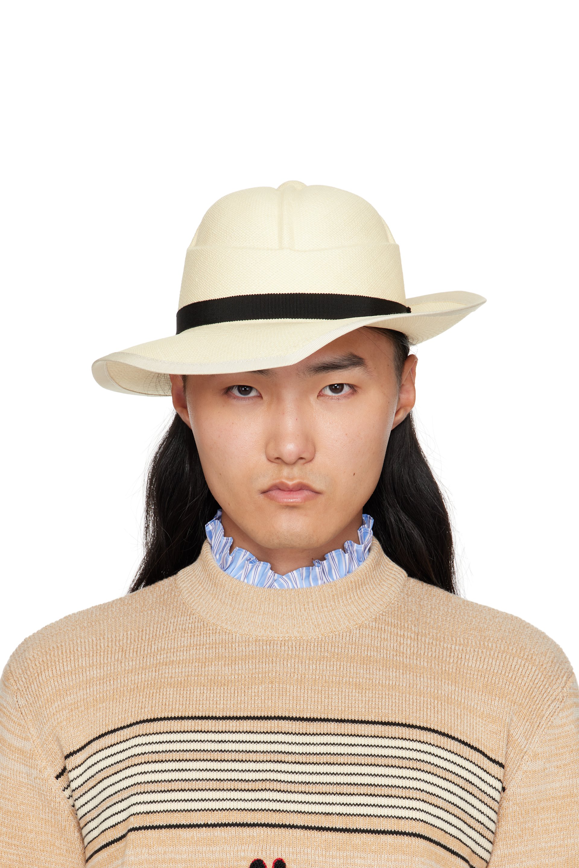Valentino Garavani - Off-White Large Brim Panama Hat