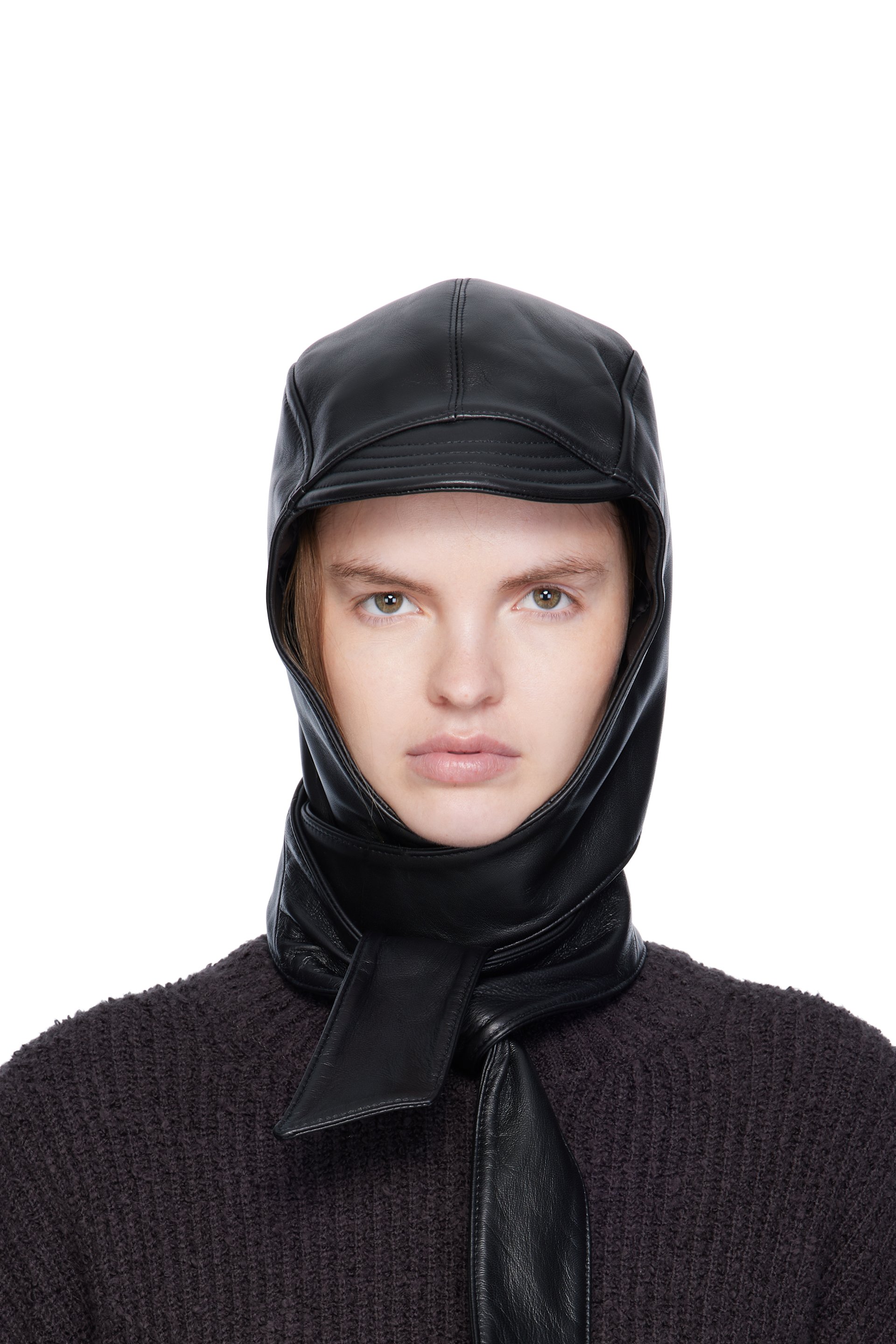 Jean Paul Gaultier - ブラック 'The Leather' フード