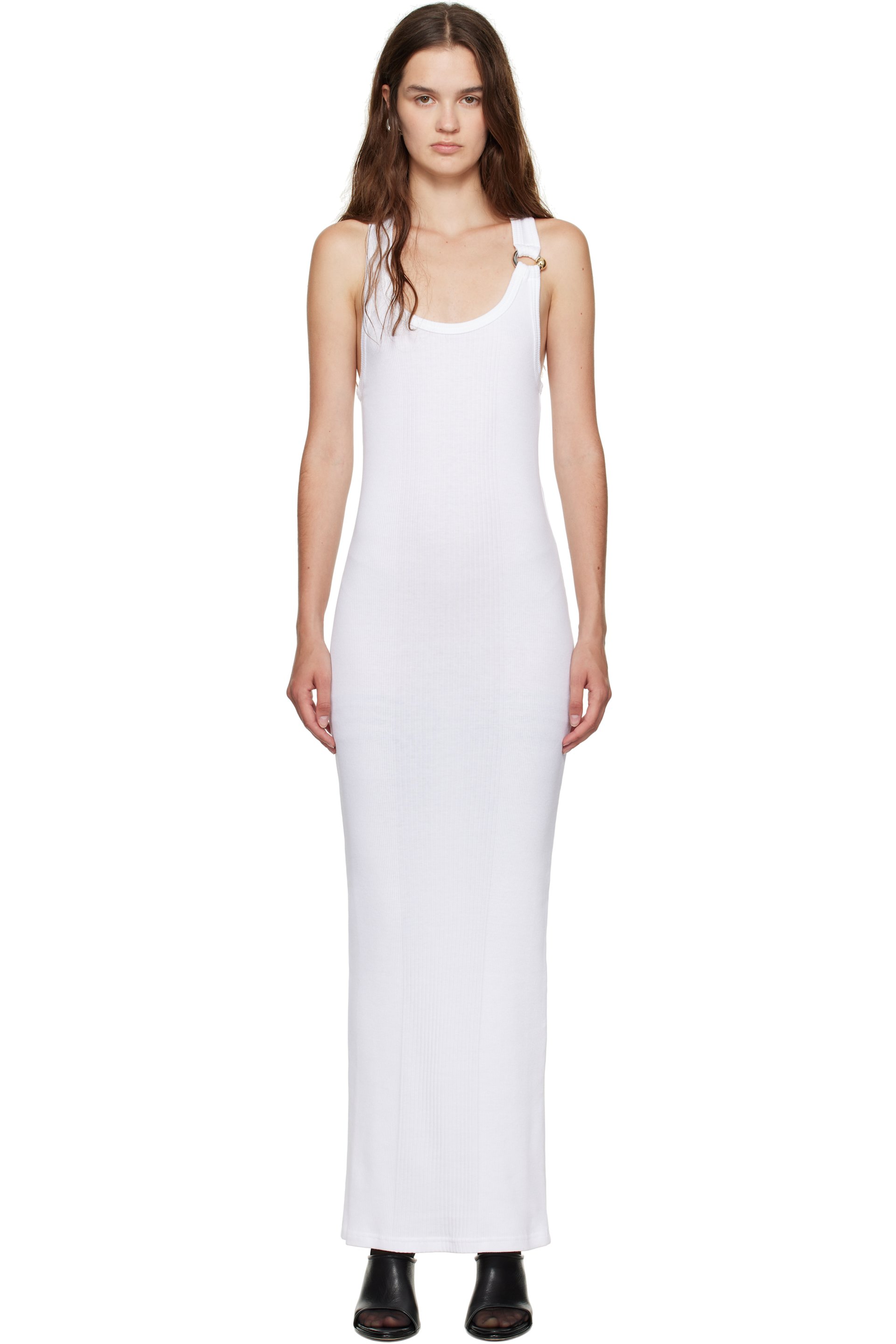 Jean Paul Gaultier - Robe longue blanche à ferrure de style perçage