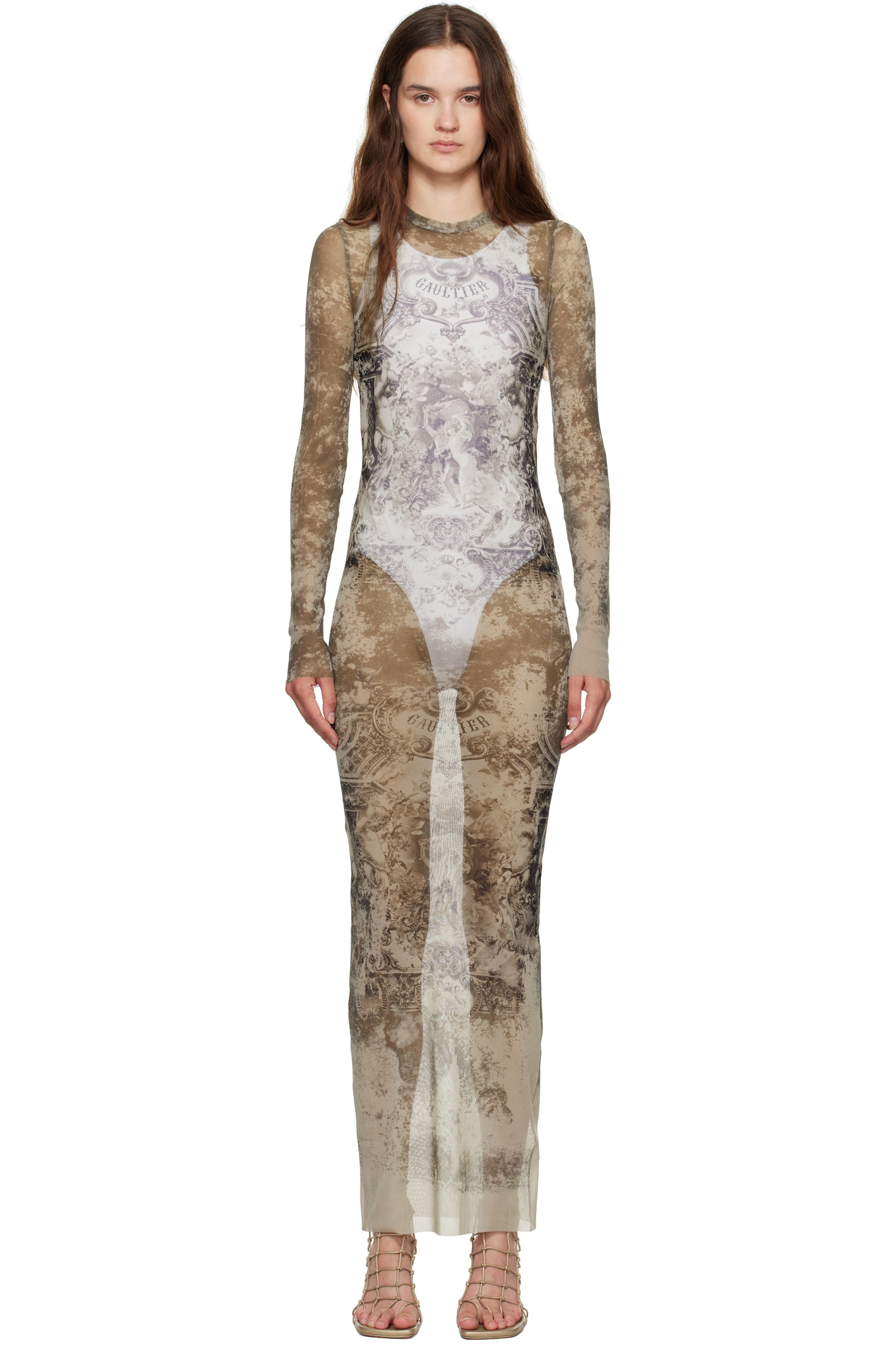 Jean Paul Gaultier - Beige 'The Long Médaillon' Maxi Dress