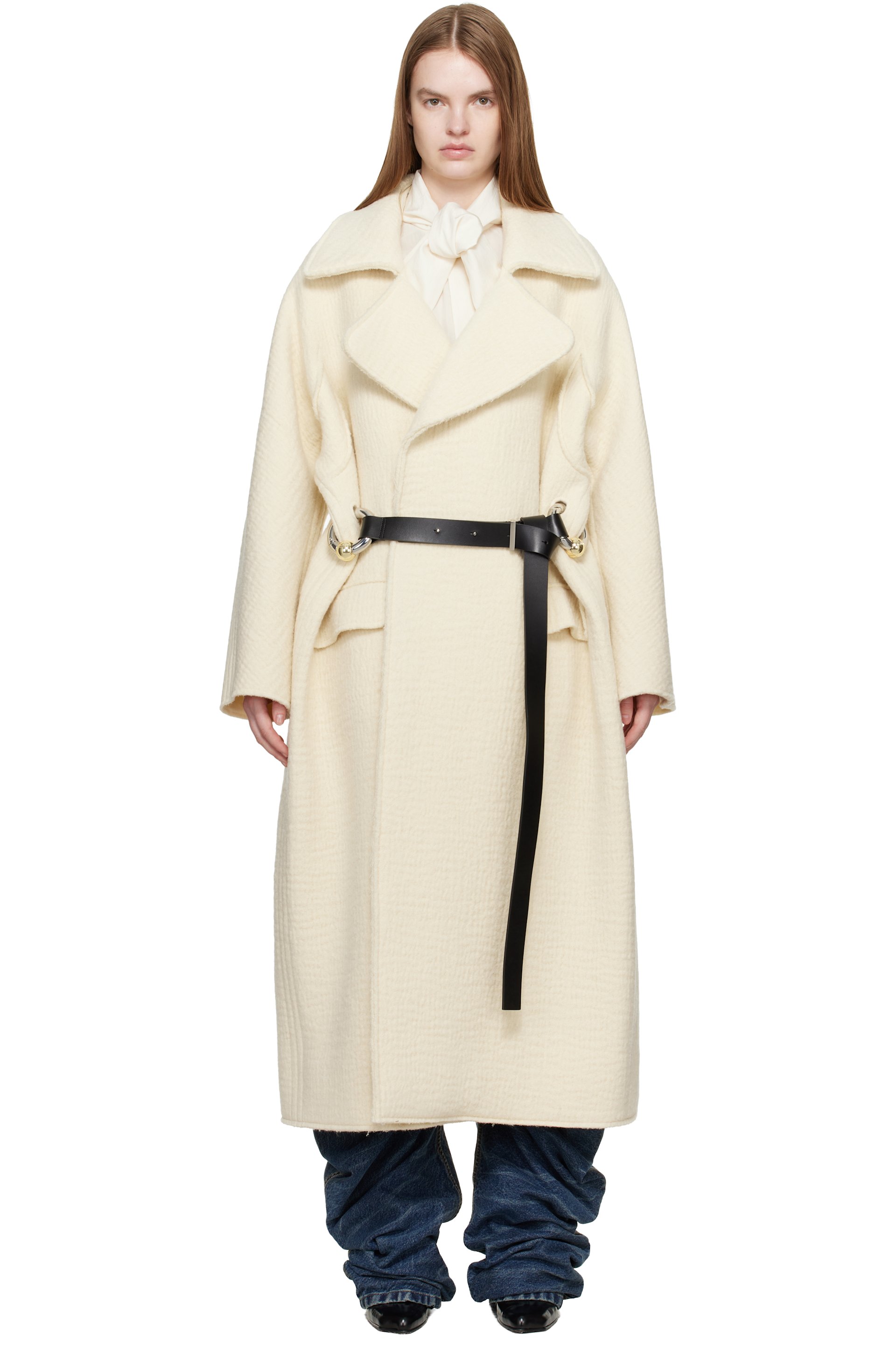 Off-White 'The Long Gaultier' Coat by Jean Paul Gaultier on Sale