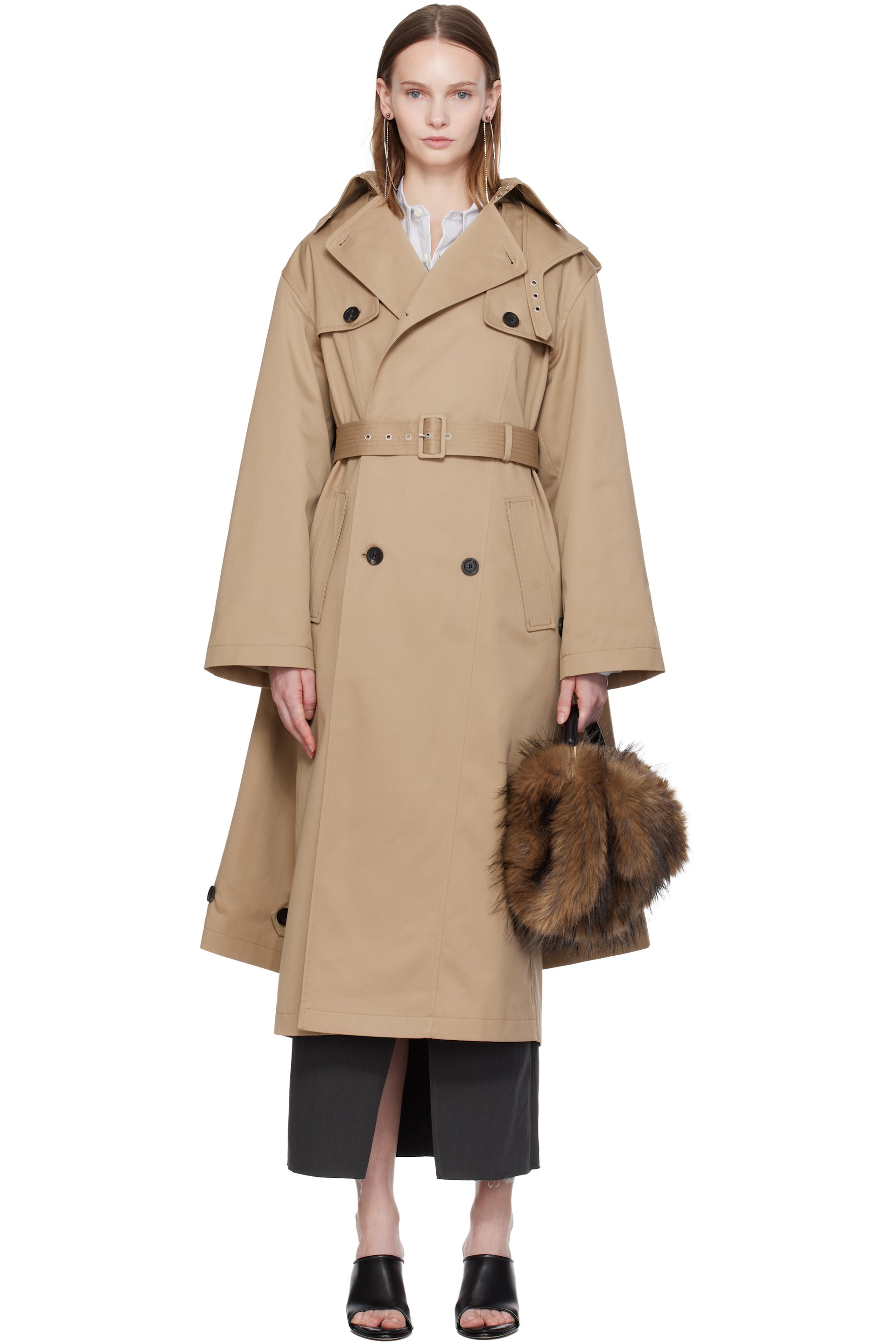 Jean Paul Gaultier - Trench beige à capuche