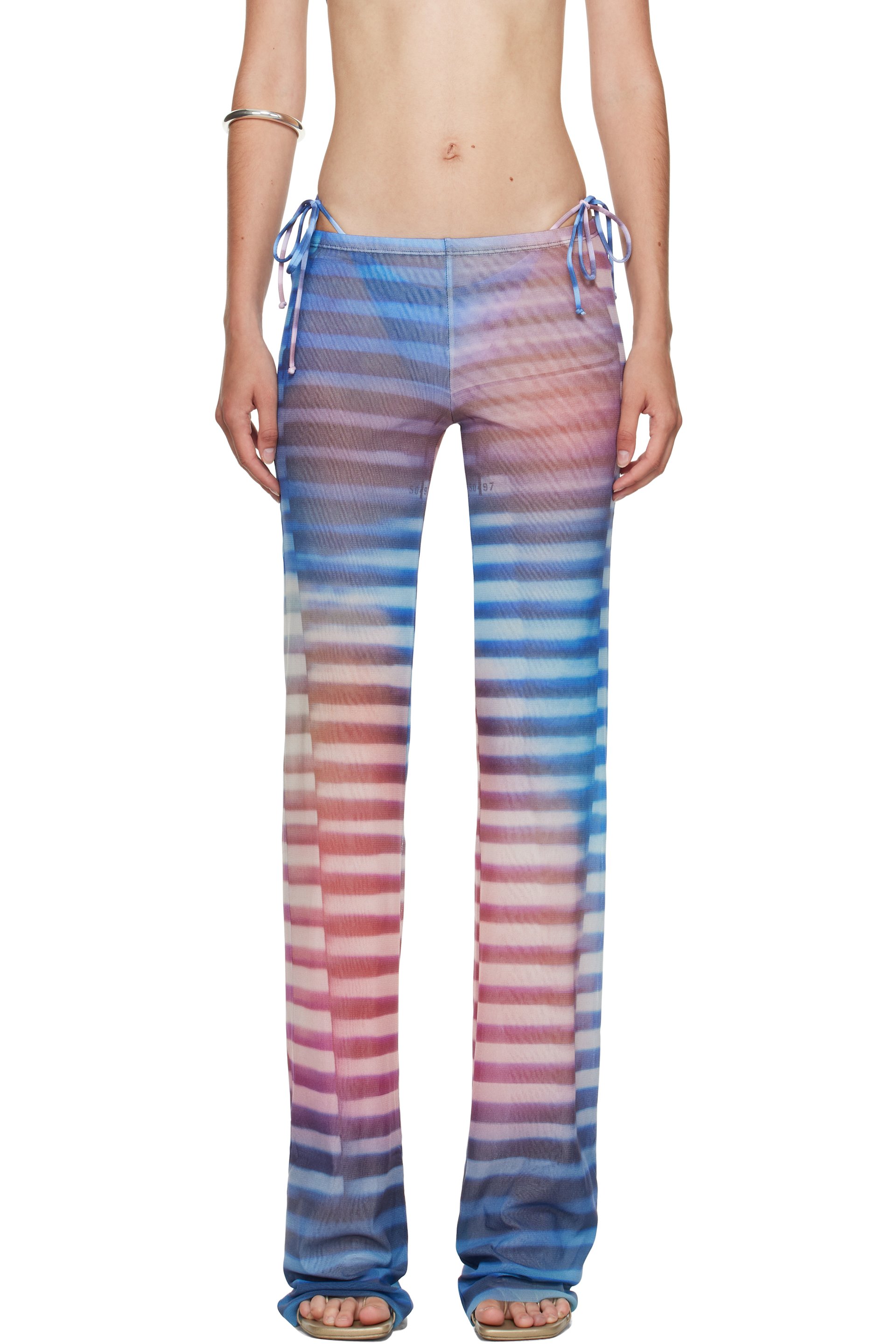Jean Paul Gaultier - Pantalon de détente bleu et rose à imprimé Air