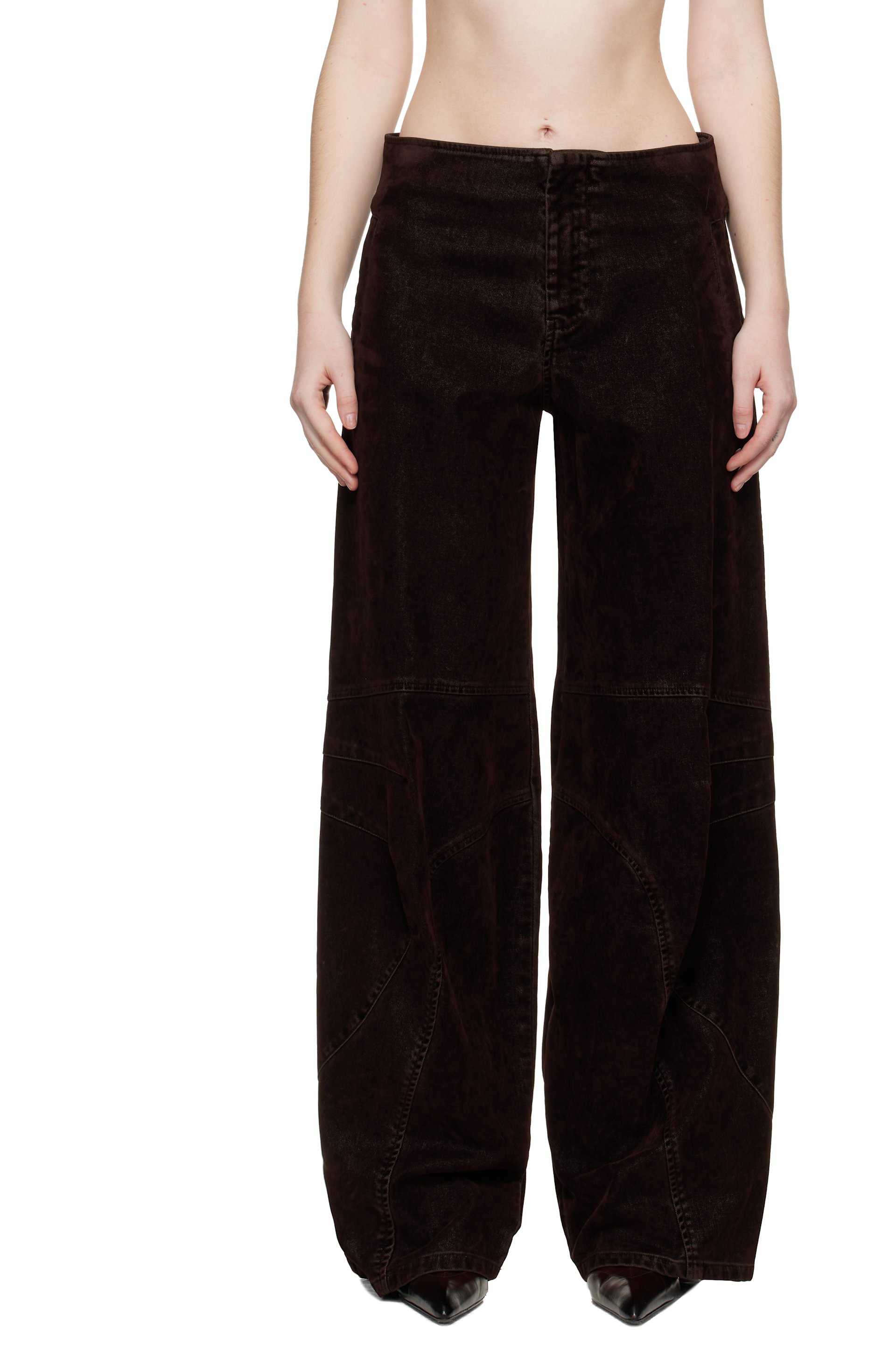 Jean Paul Gaultier - Pantalon motard brun