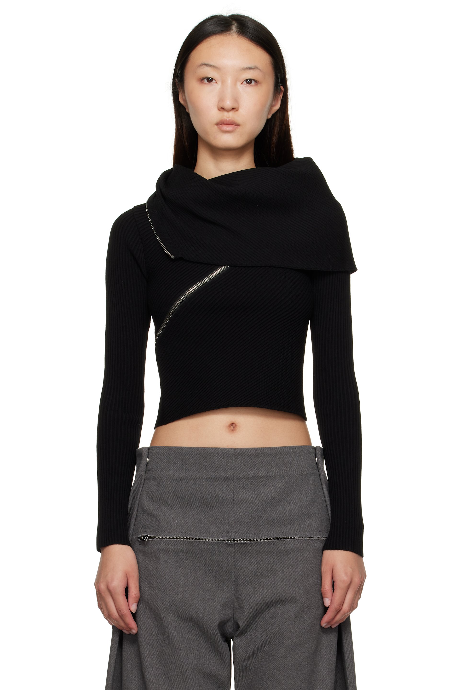 Jean Paul Gaultier - Black Zipped Turtleneck