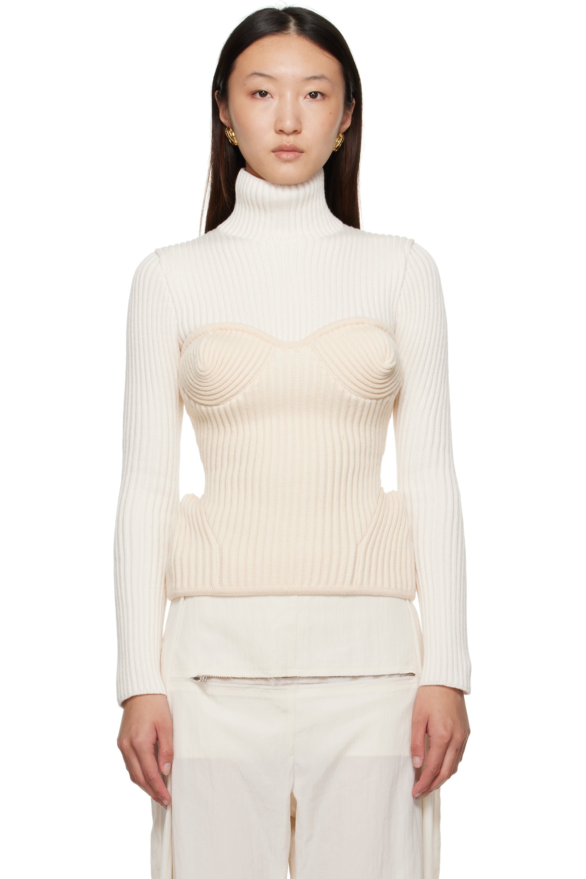 JEAN PAUL GAULTIERJEANS リブ編みタンクトップ ホワイト 252808F099004_1.jpg