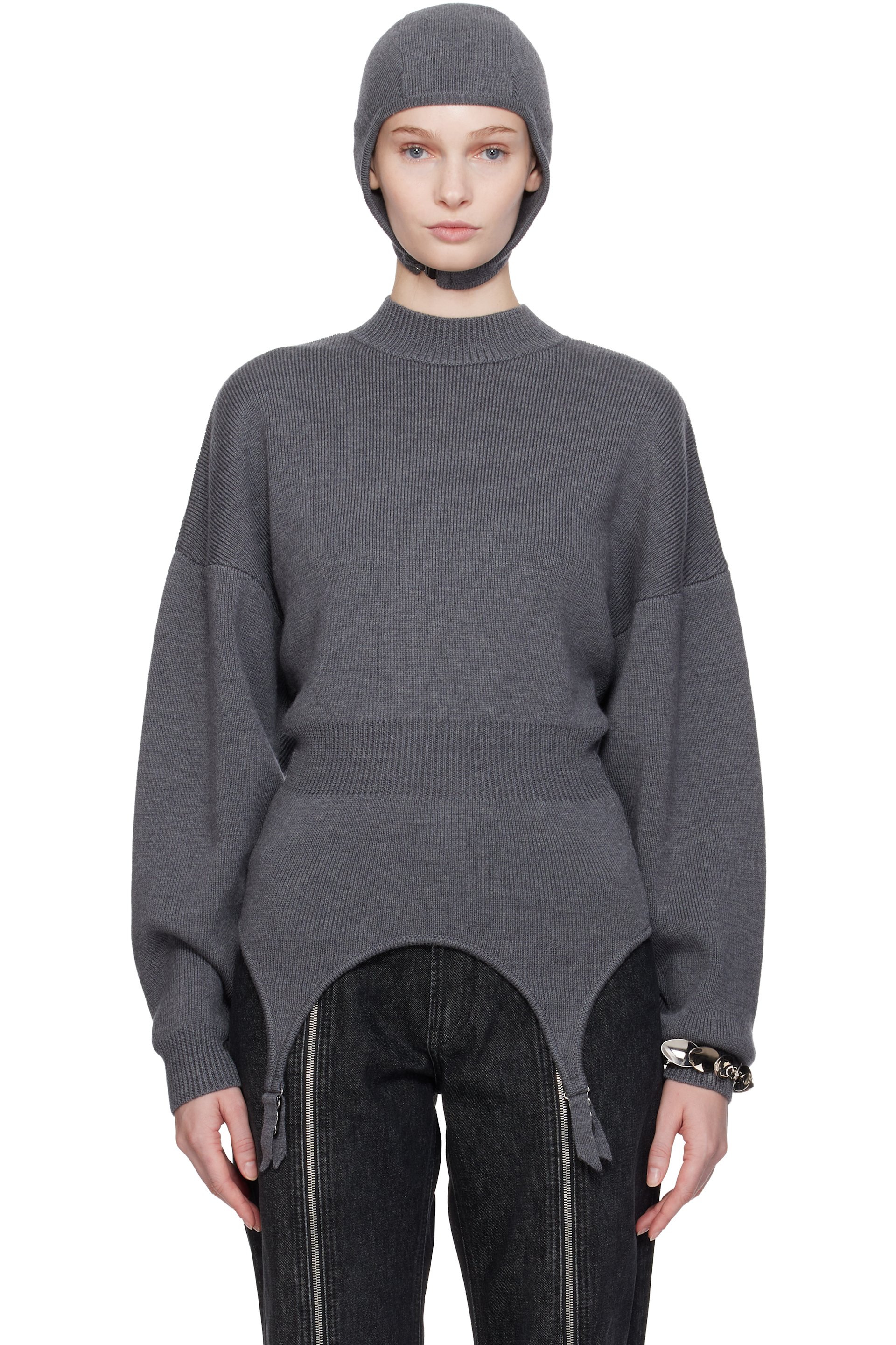 Jean Paul Gaultier - Gray 'The Garter' Sweater