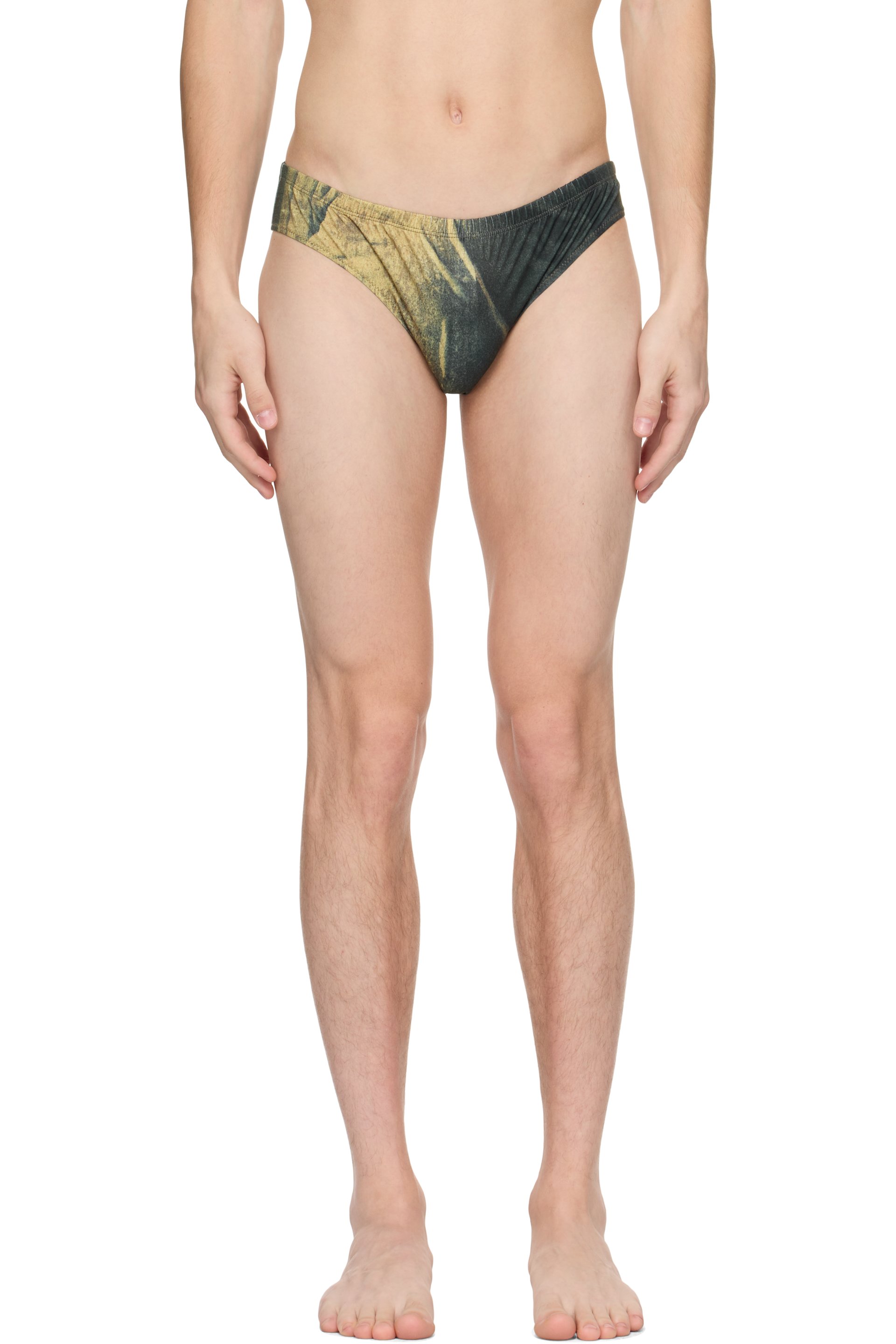 Jean Paul Gaultier - SSENSE Exclusive Navy & Yellow Body Printed Water Swim Briefs