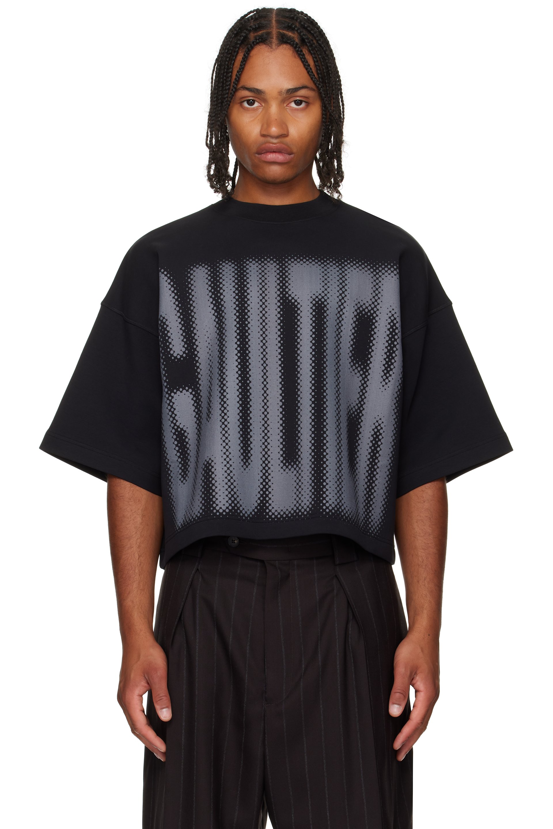 Jean Paul Gaultier: Black 'The Gaultier' Boxy T-shirt | SSENSE