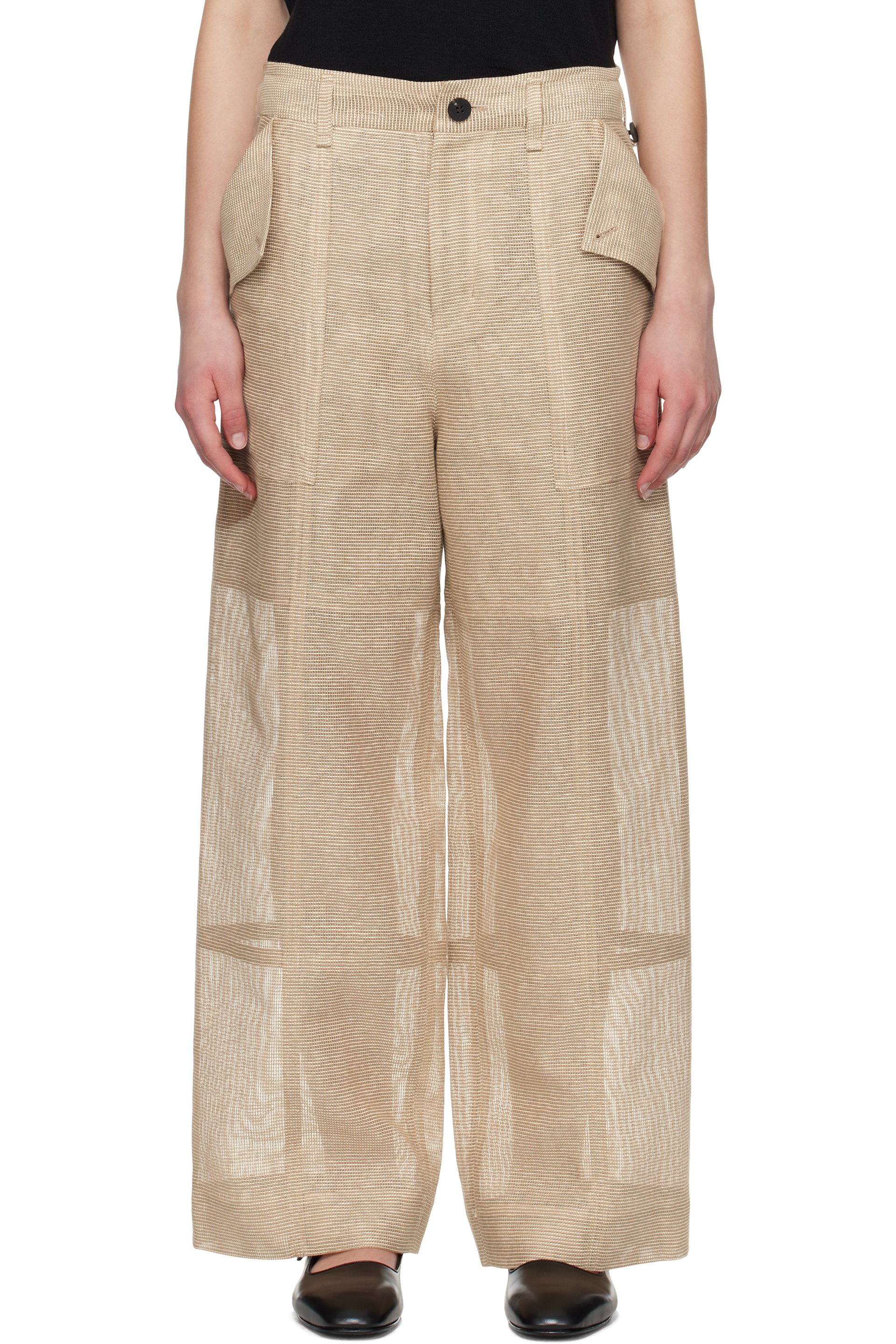 Issey Miyake - Pantalon Papyrus beige