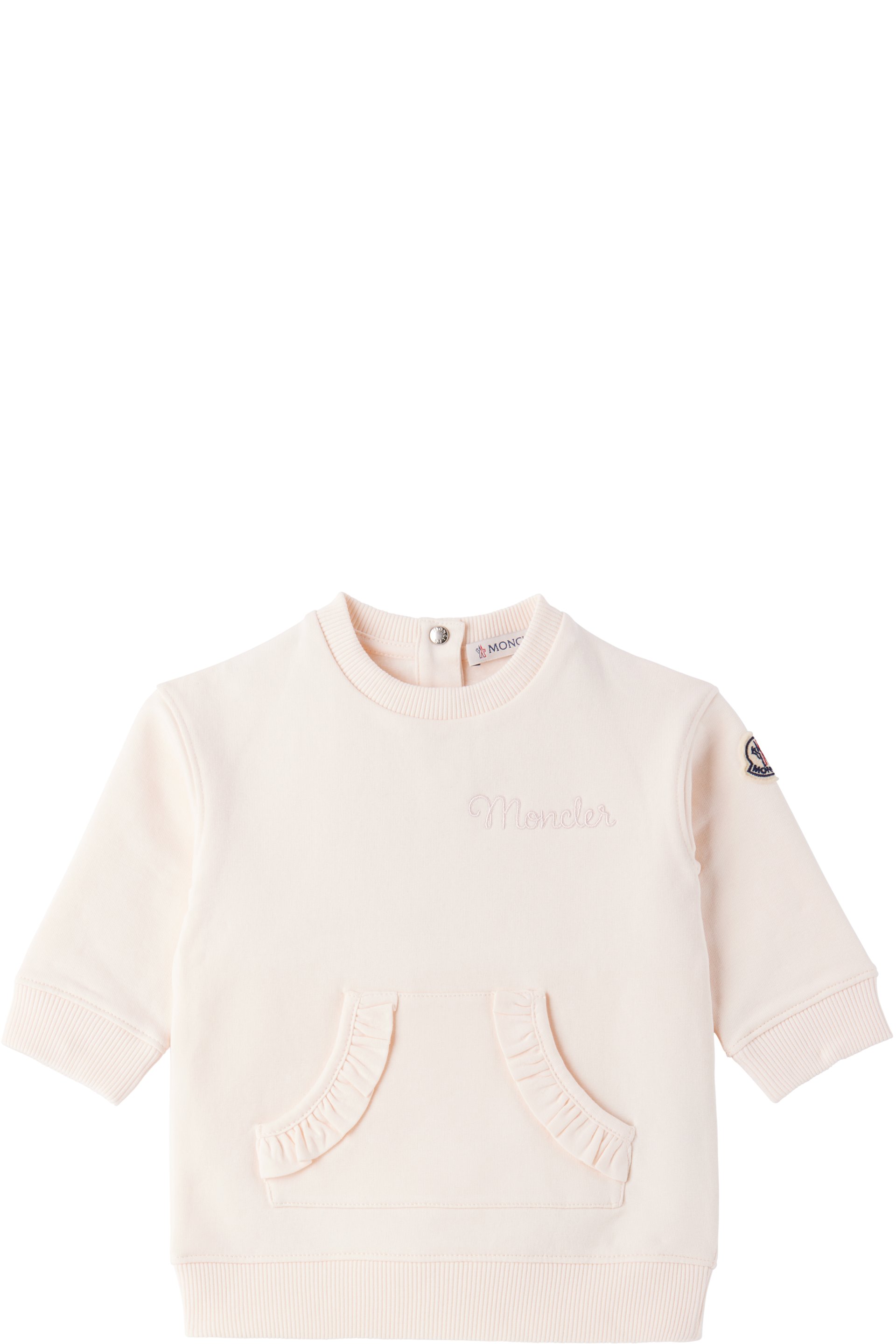 Moncler Enfant ベビー｜ピンク クルーネック スウェットシャツ