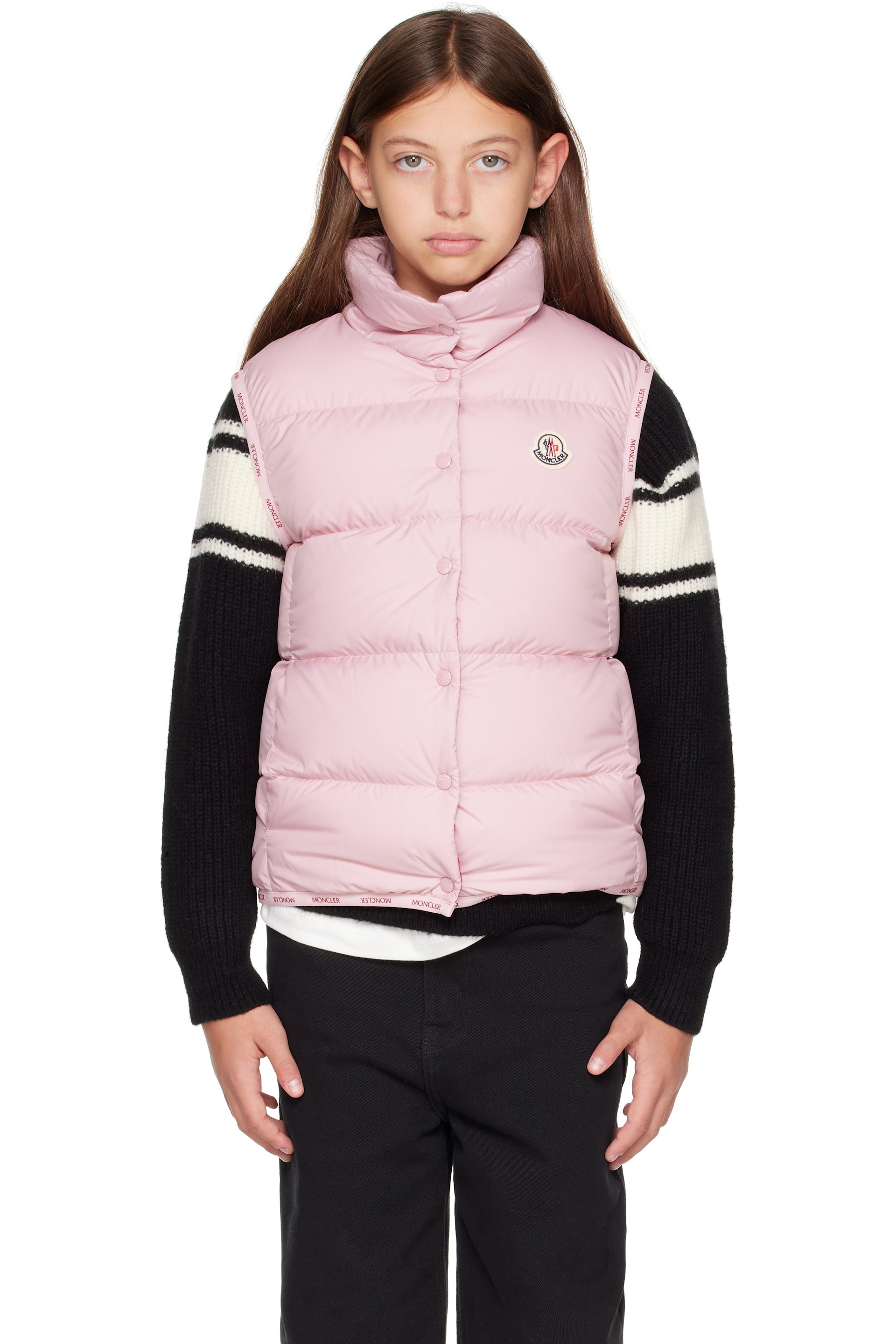 Moncler Enfant - 粉色 Badia 儿童羽绒马甲