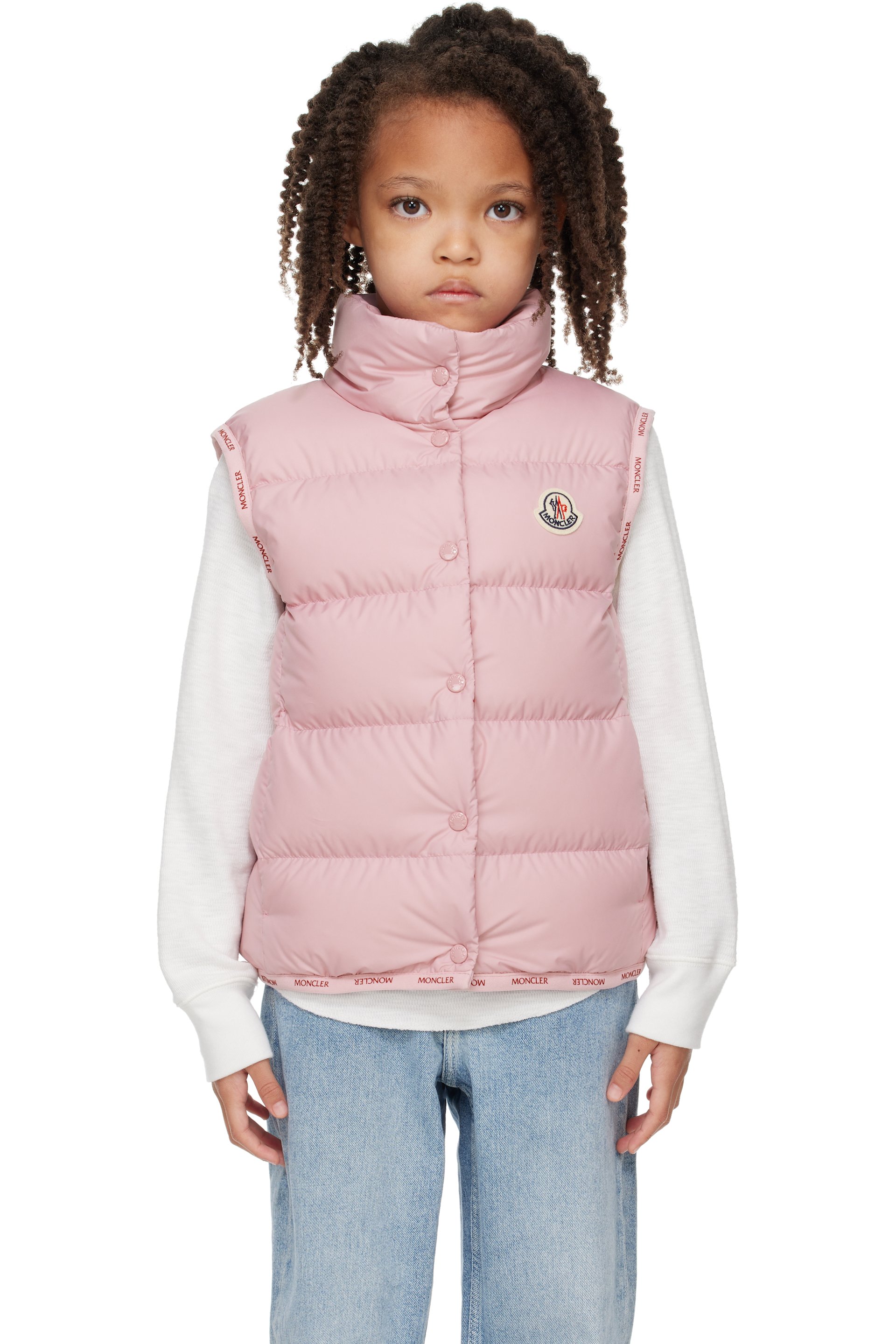 Moncler Enfant - 粉色 Badia 儿童羽绒马甲