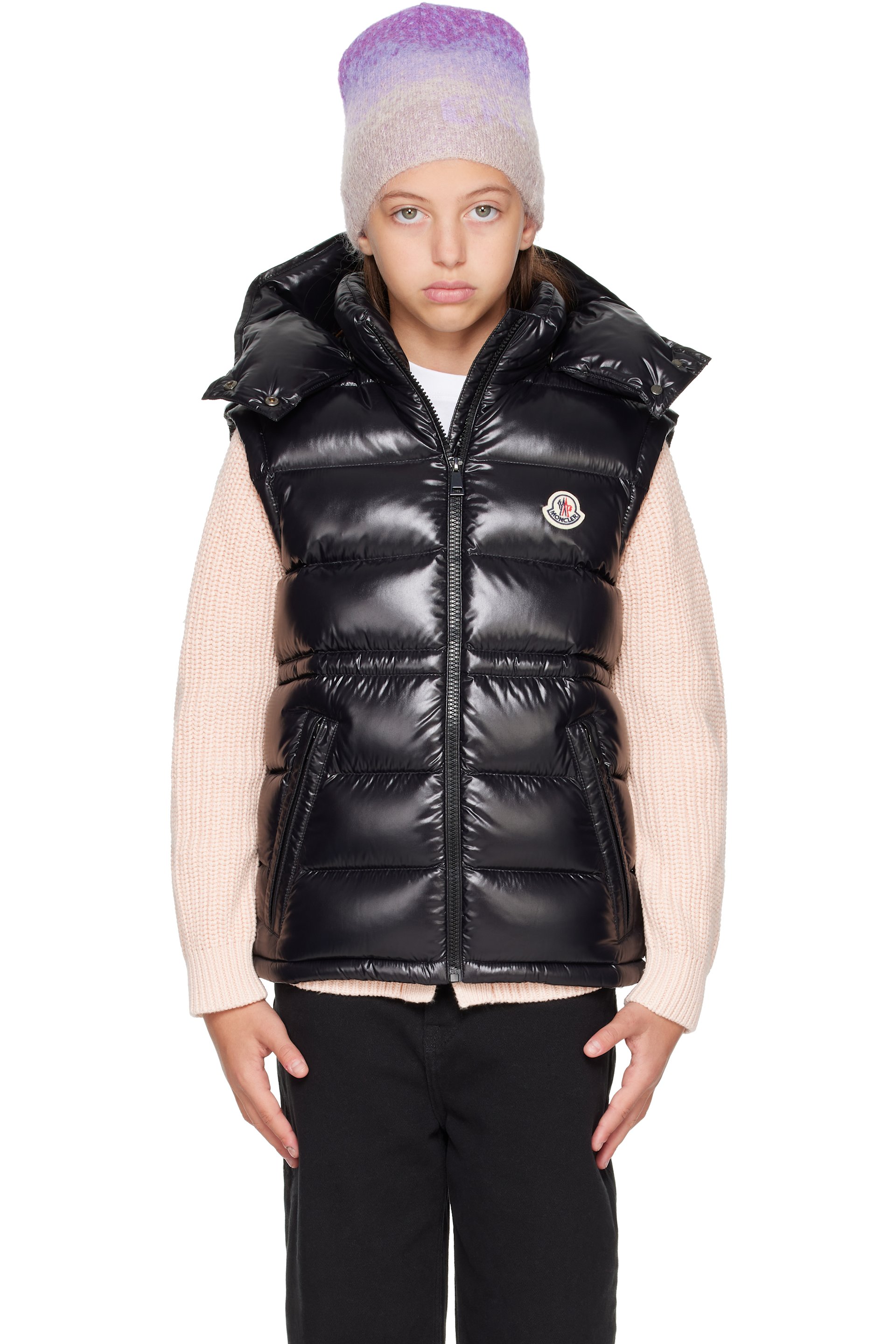 Moncler Enfant - 黑色 Ania Hooded 儿童羽绒马甲
