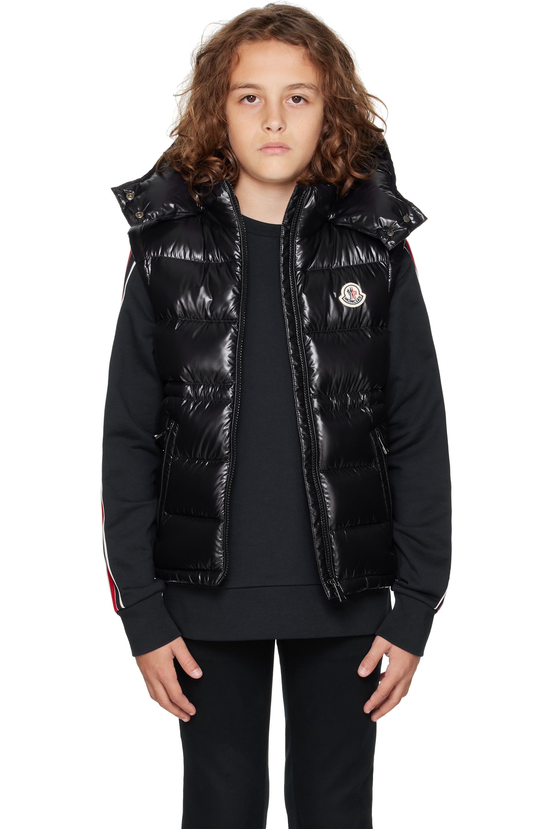 Moncler Enfant - 黑色 Ania Hooded 儿童羽绒马甲