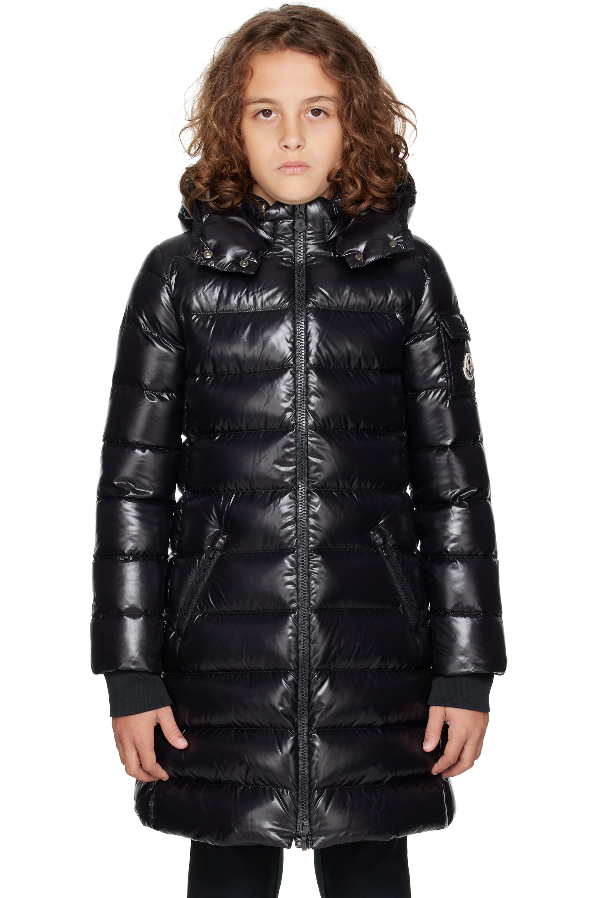 Moncler Enfant - 黑色 Moka Hooded 儿童羽绒大衣
