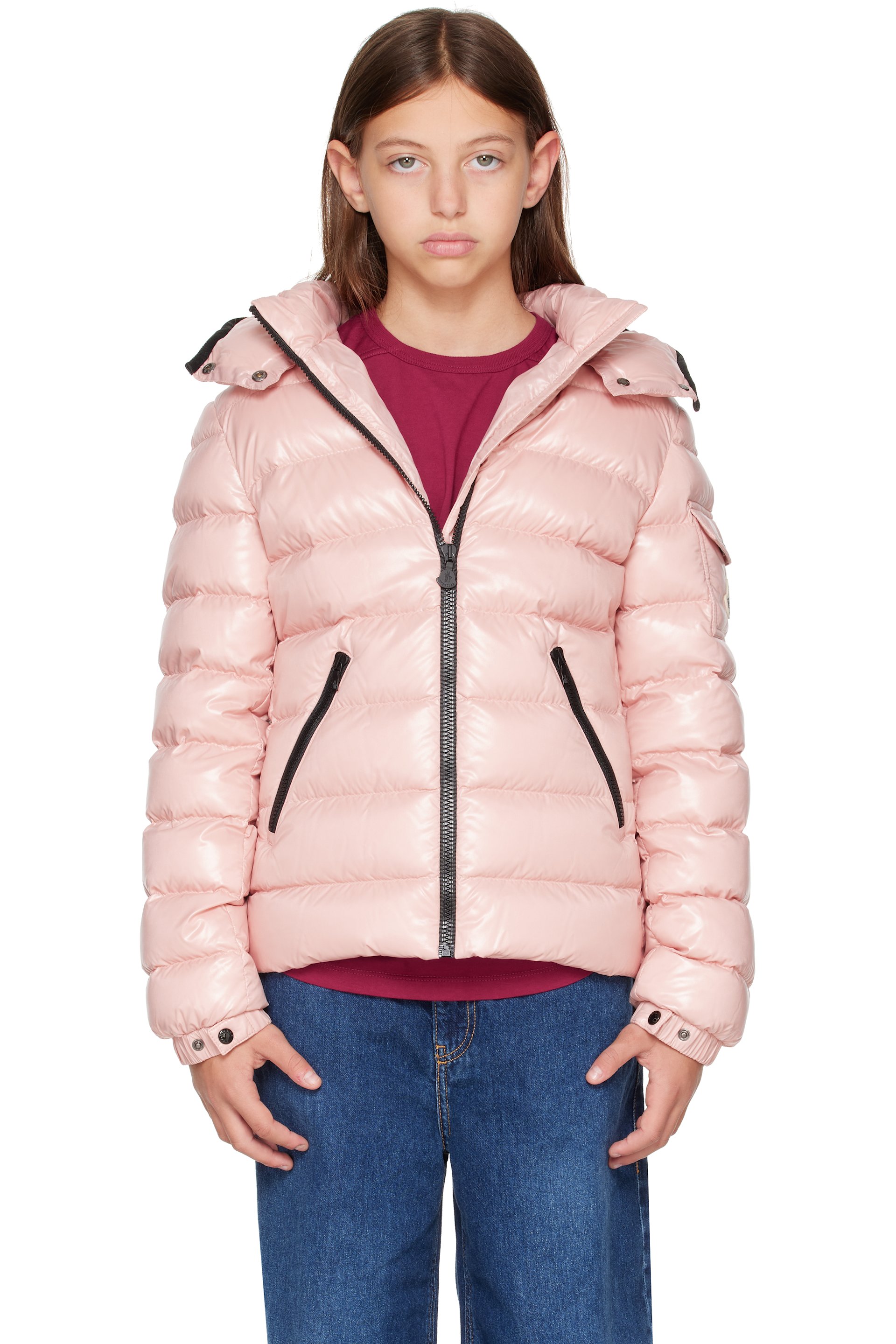 Moncler Enfant - 粉色 Bady Hooded 儿童羽绒夹克