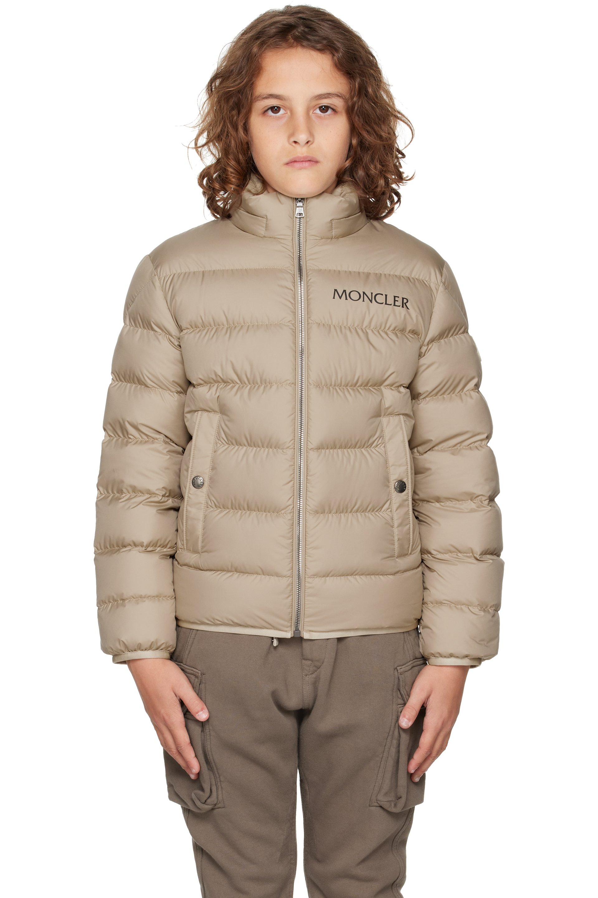 Moncler Enfant - 驼色 Bajan 儿童羽绒夹克