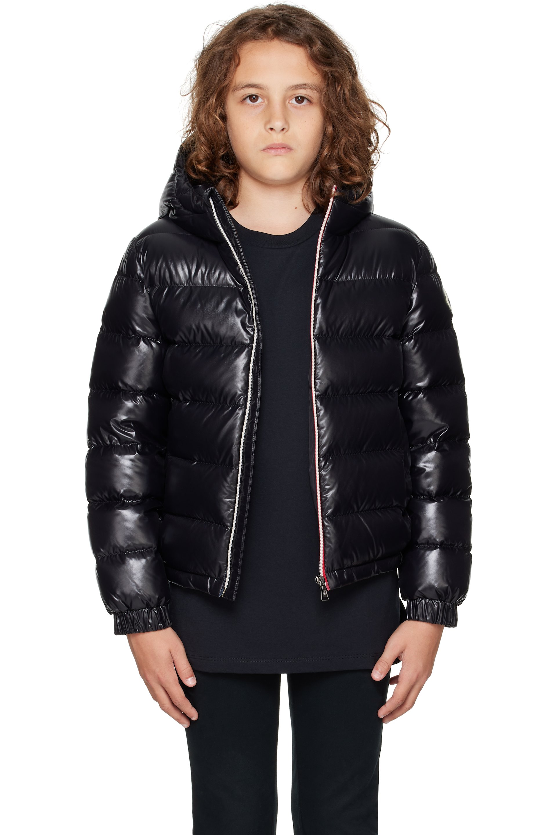 Moncler Enfant - 黑色 New Aubert Hooded 儿童羽绒夹克