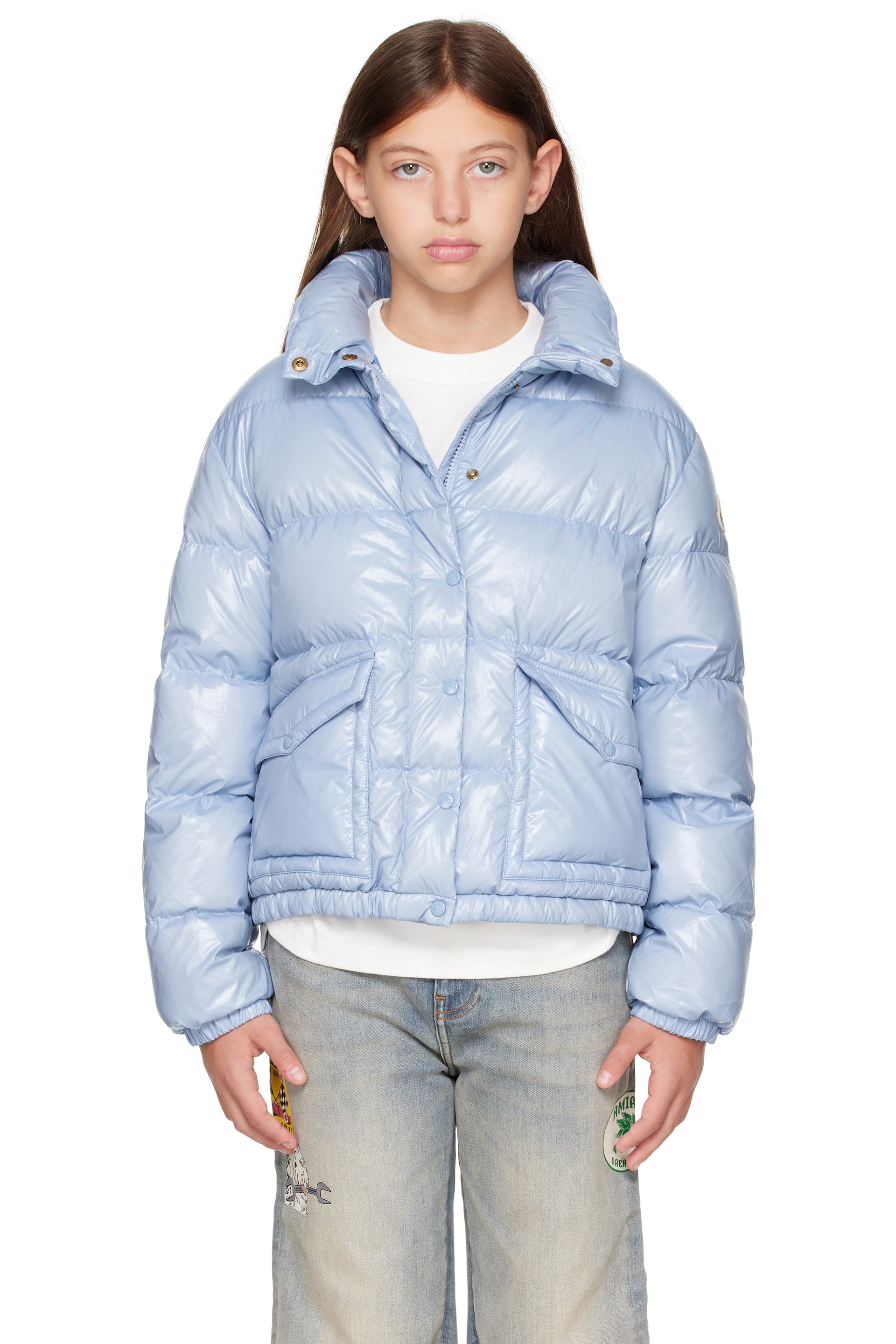 Moncler Enfant - 蓝色 Puivert 儿童羽绒夹克