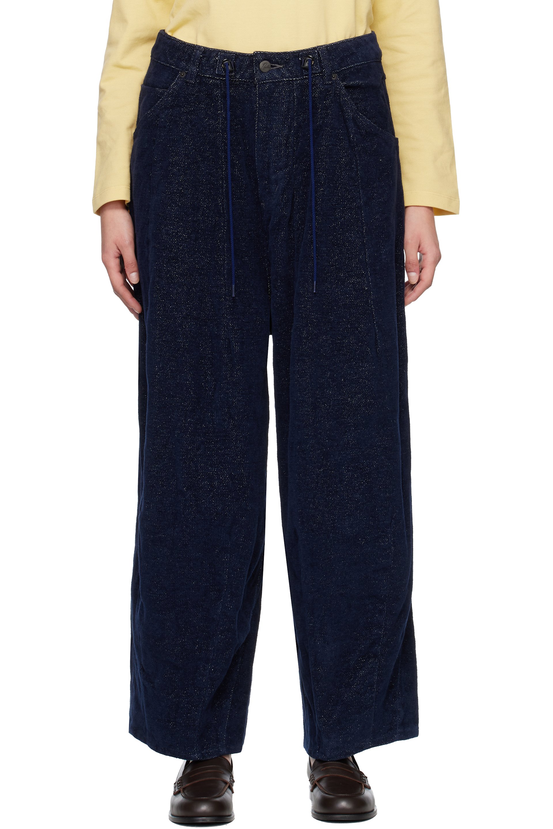 NEEDLES - Pantalon H.D. bleu marine