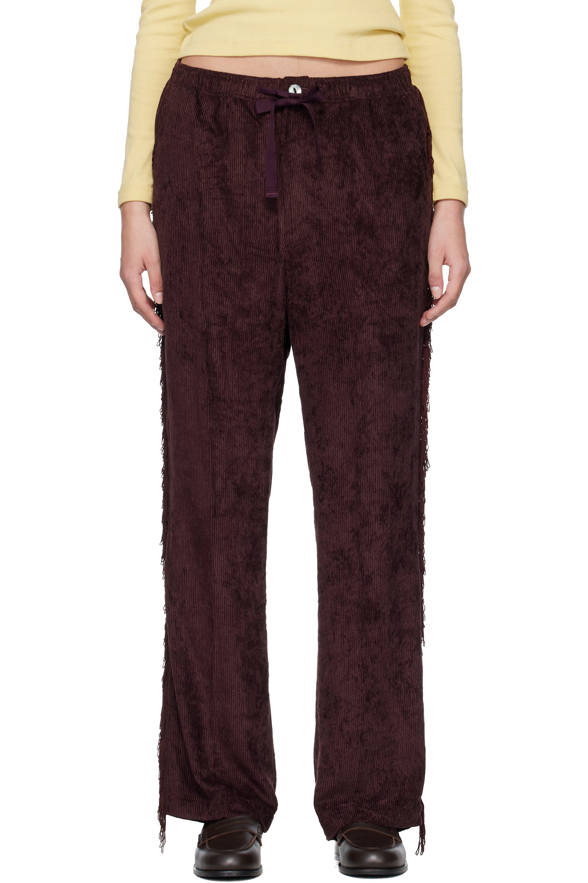 NEEDLES - Burgundy Fringe String Lounge Pants
