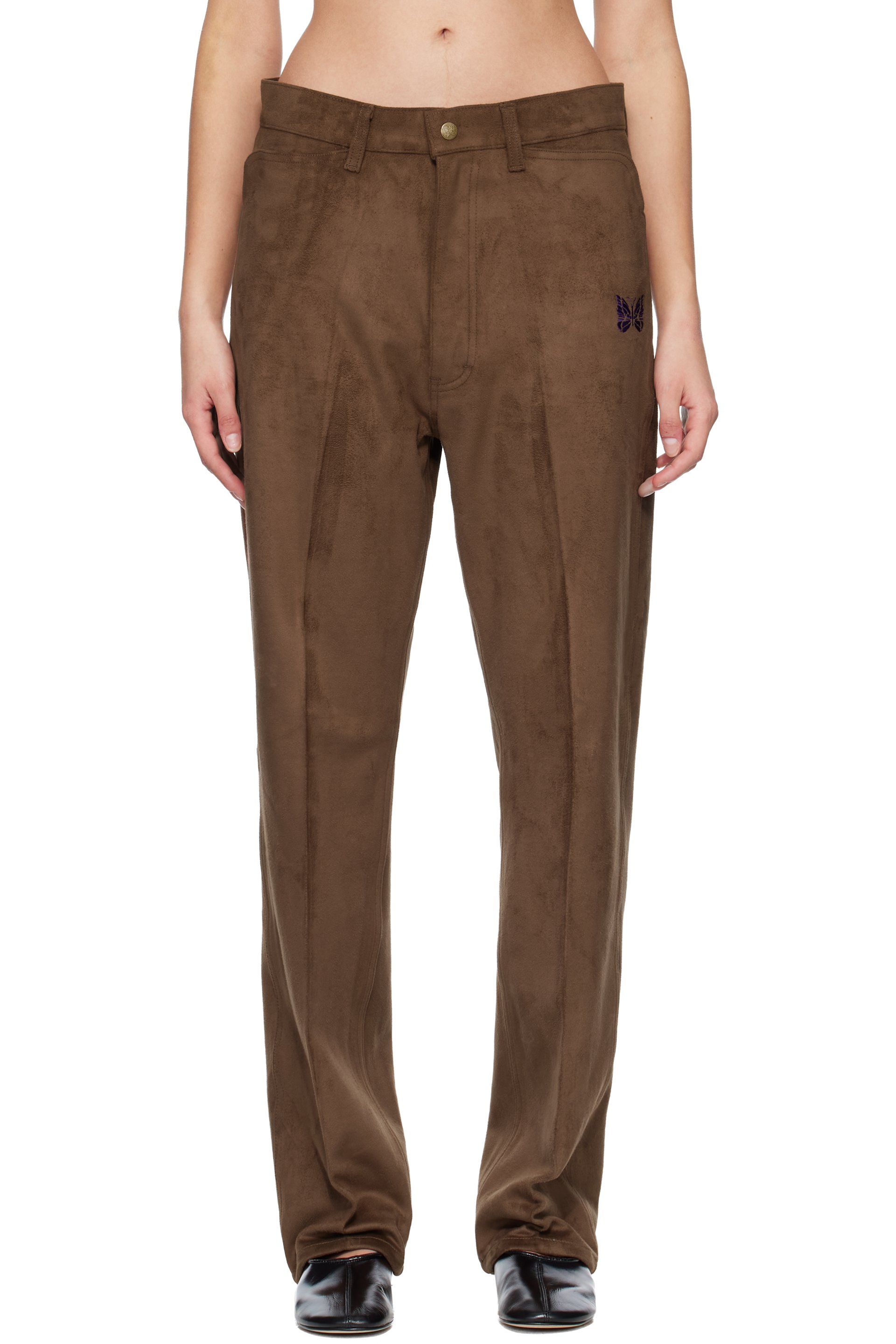 NEEDLES - Brown Straight Faux-Suede Pants