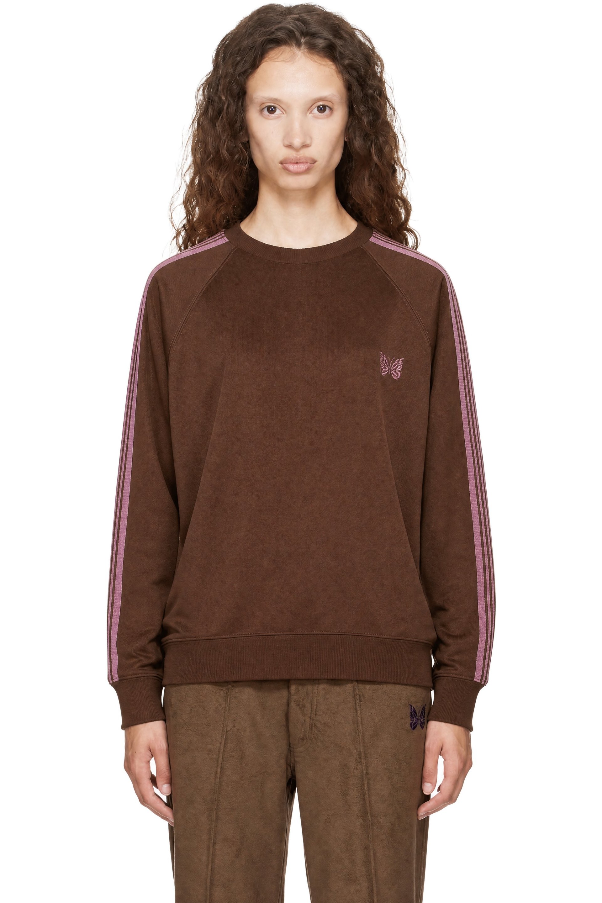 NEEDLES - Brown Crewneck Track Sweatshirt