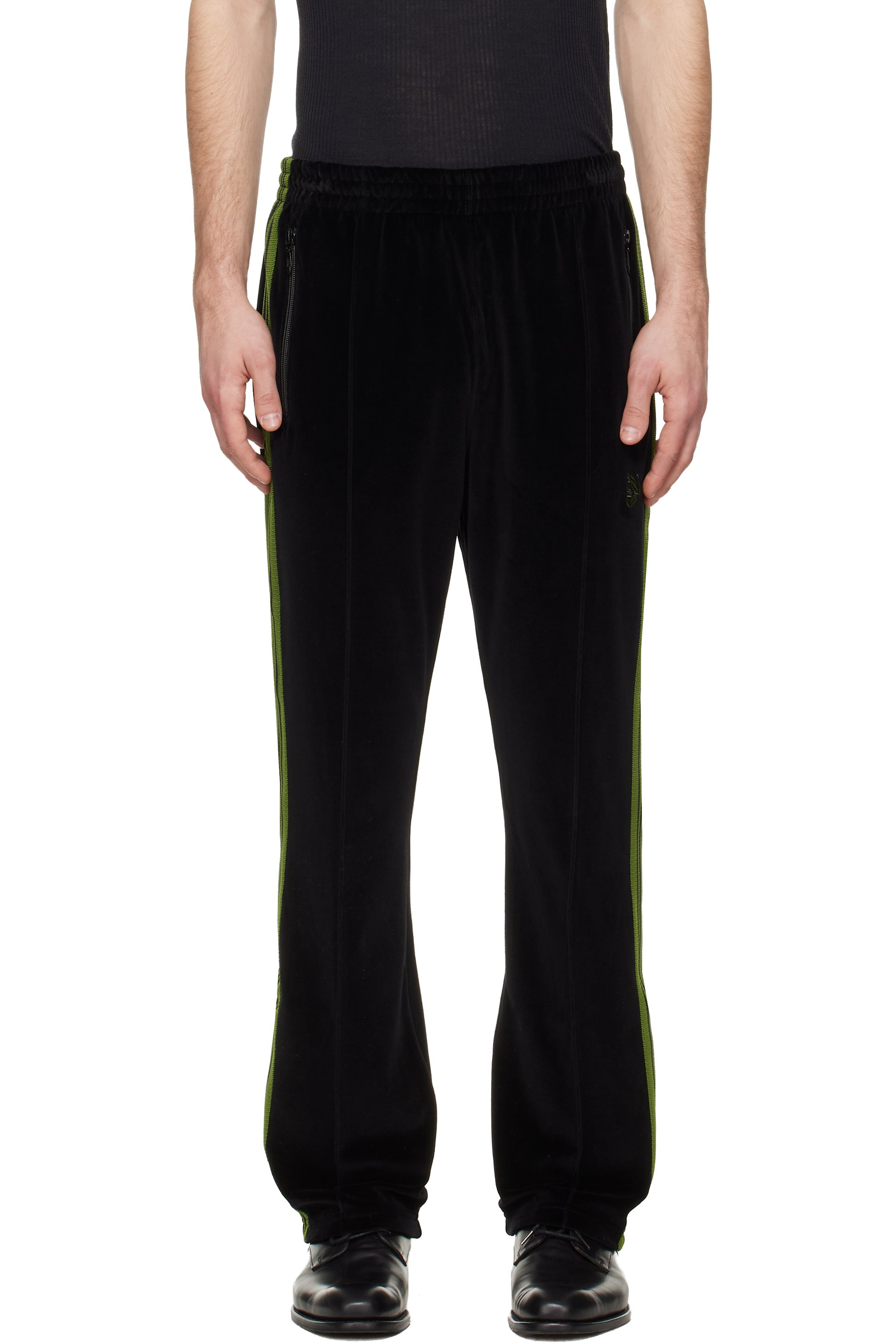 Black Narrow Track Pants by NEEDLES on Sale