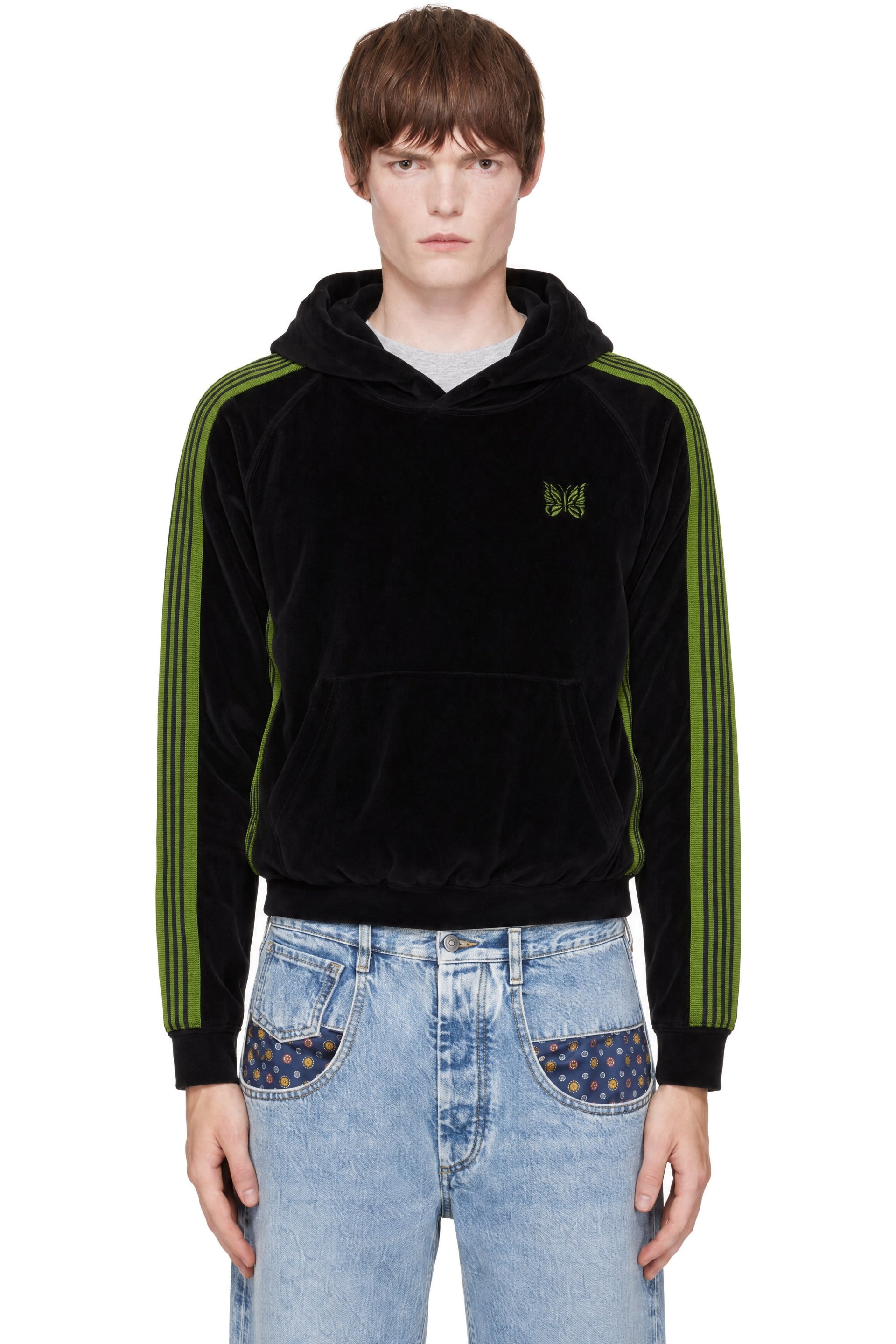 NEEDLES - Black Velour Hoodie