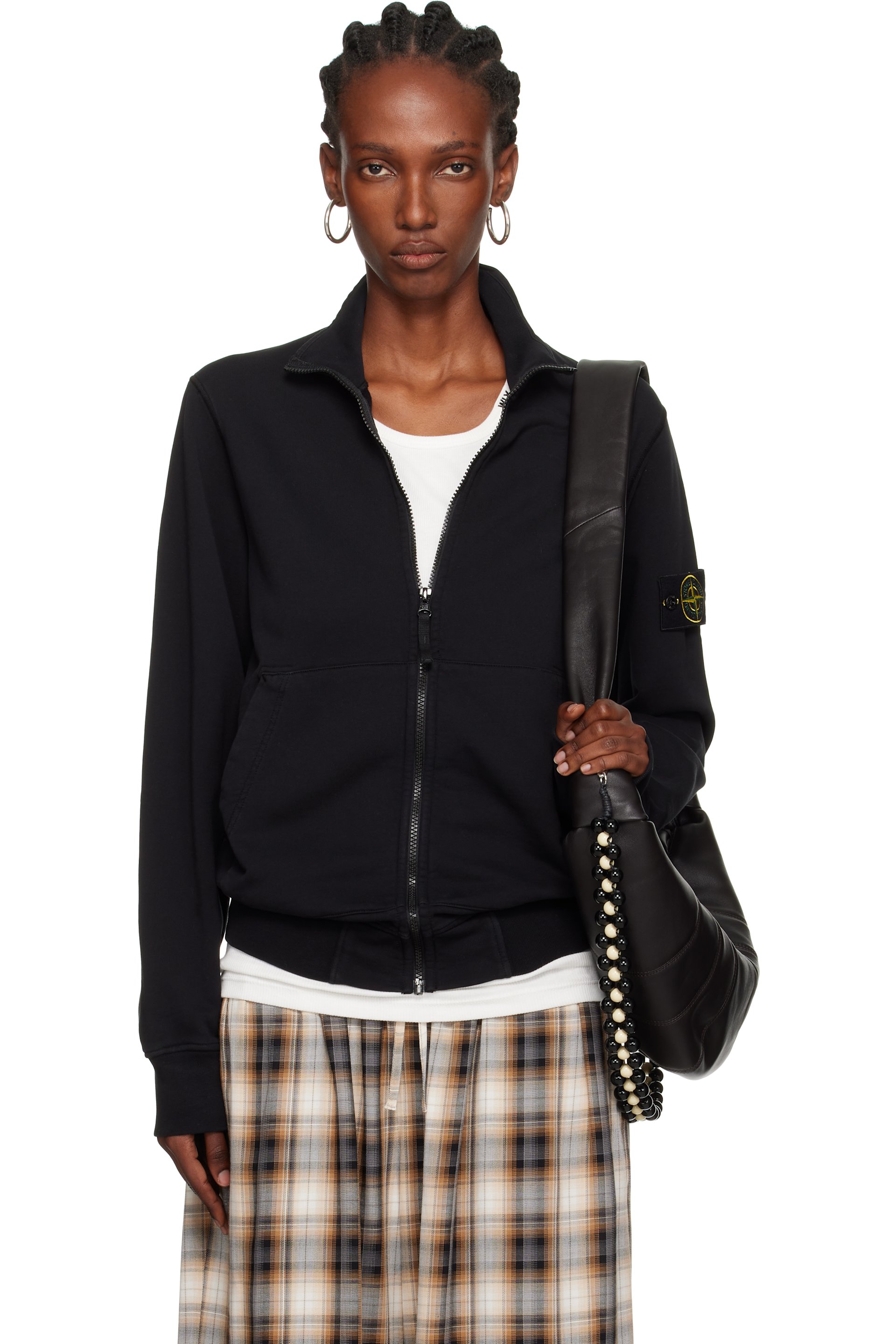 Stone Island - Blouson 6100063 noir en coton bio