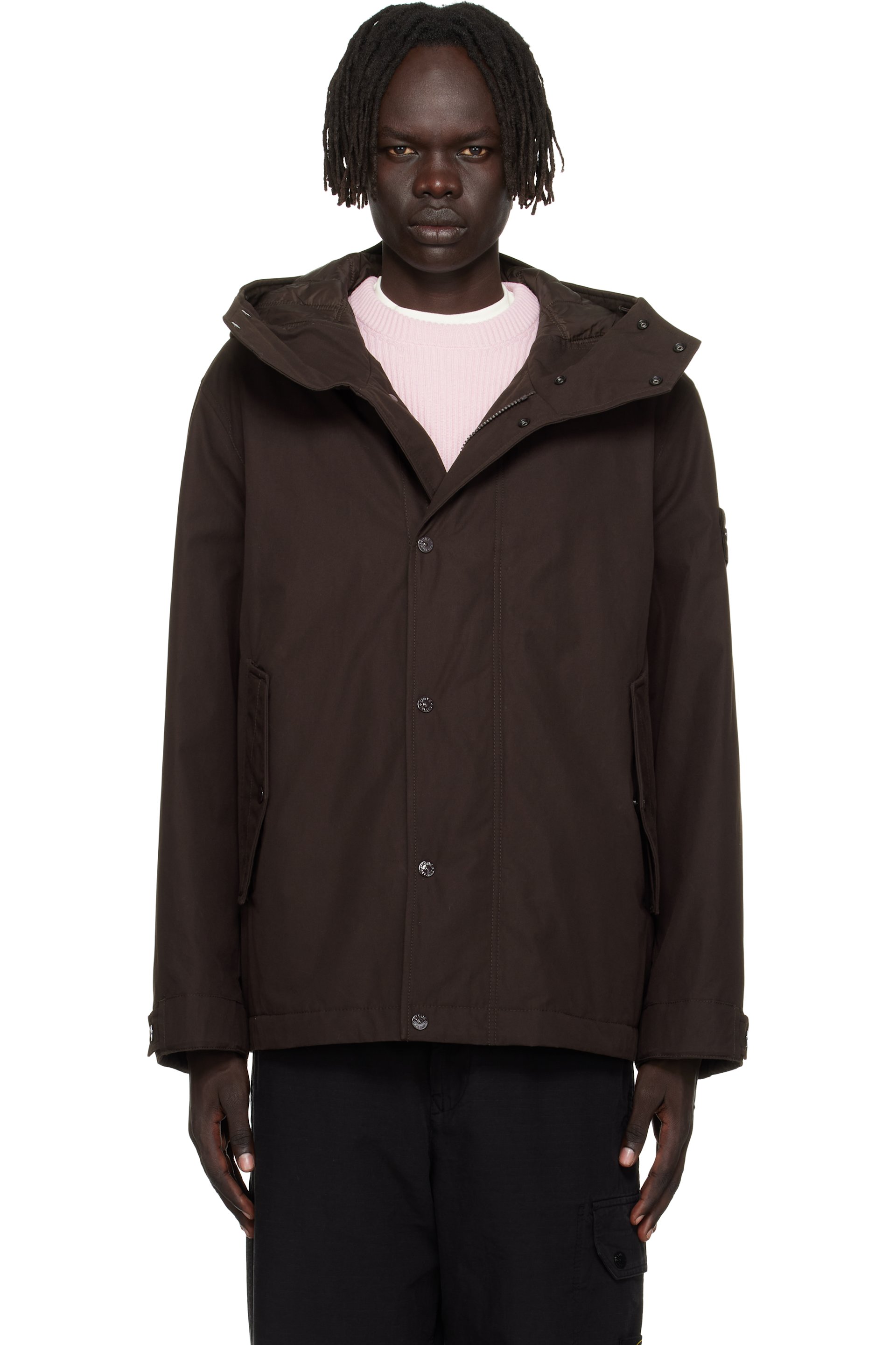 Stone Island - Brown 4100105 Weatherproof Cotton Canvas Short Parka