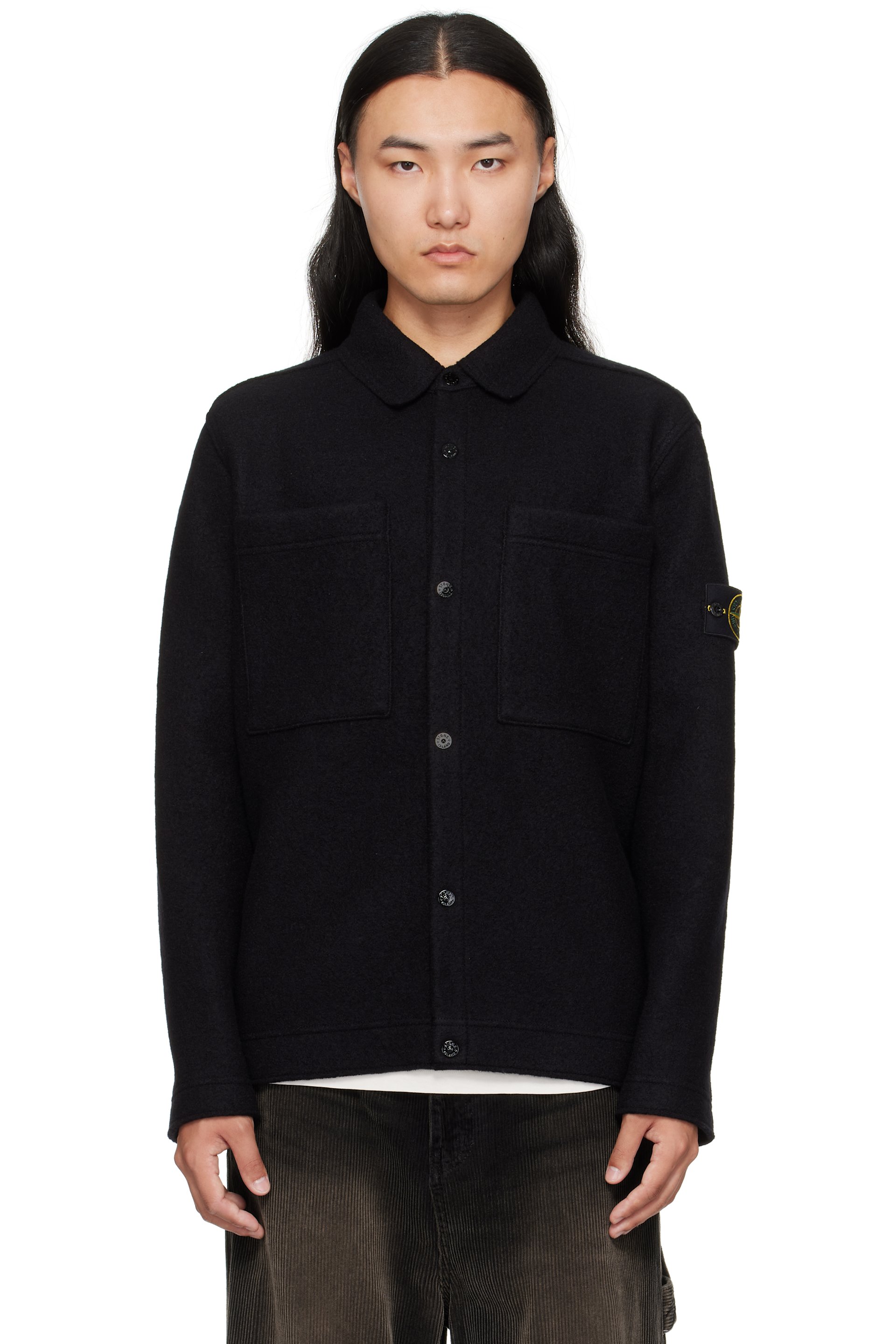 Stone Island - 黑色 5100058 Felted RWS Wool 夹克