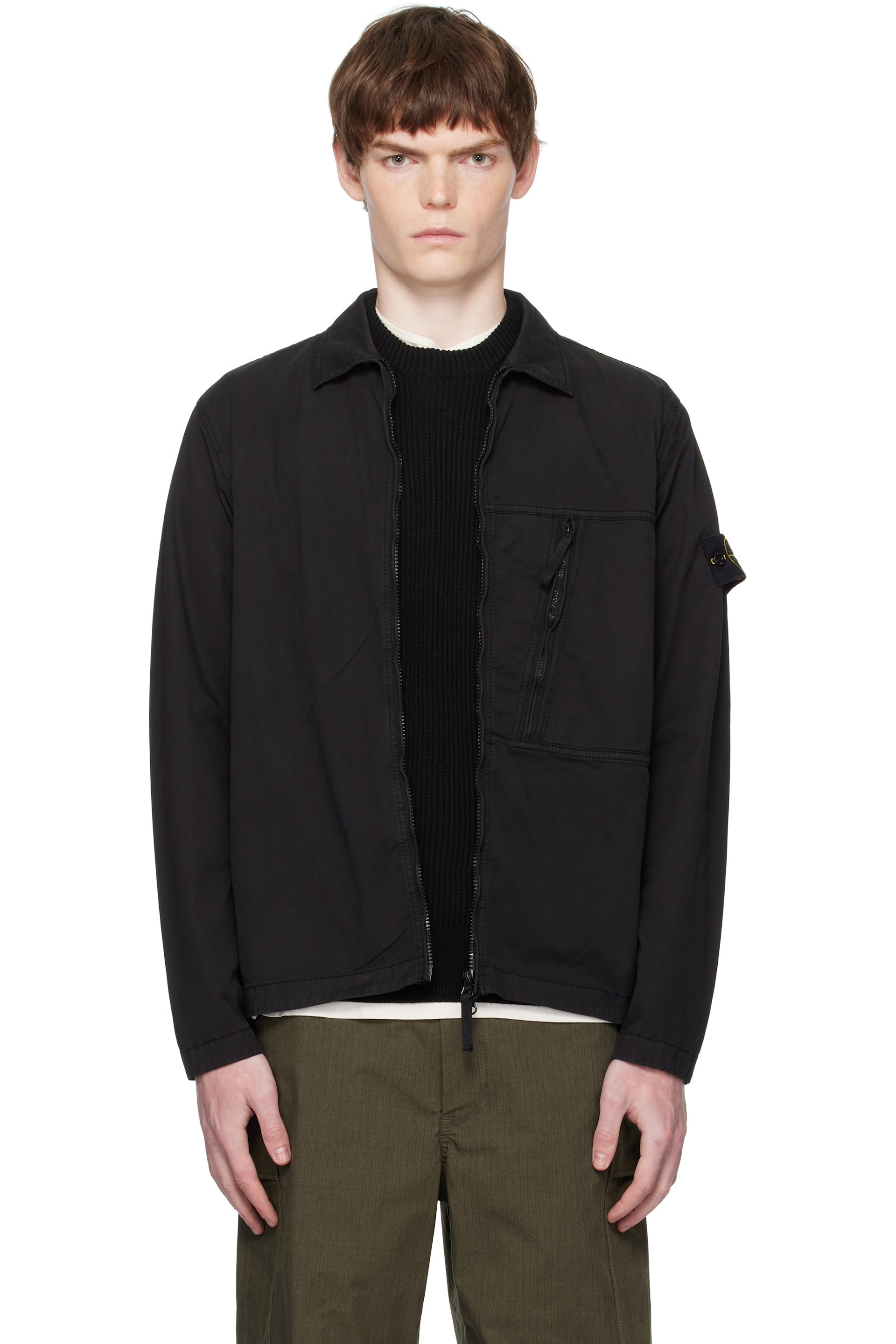 Stone Island - Black 1200003 Supima Cotton Twill Stretch-TC Jacket