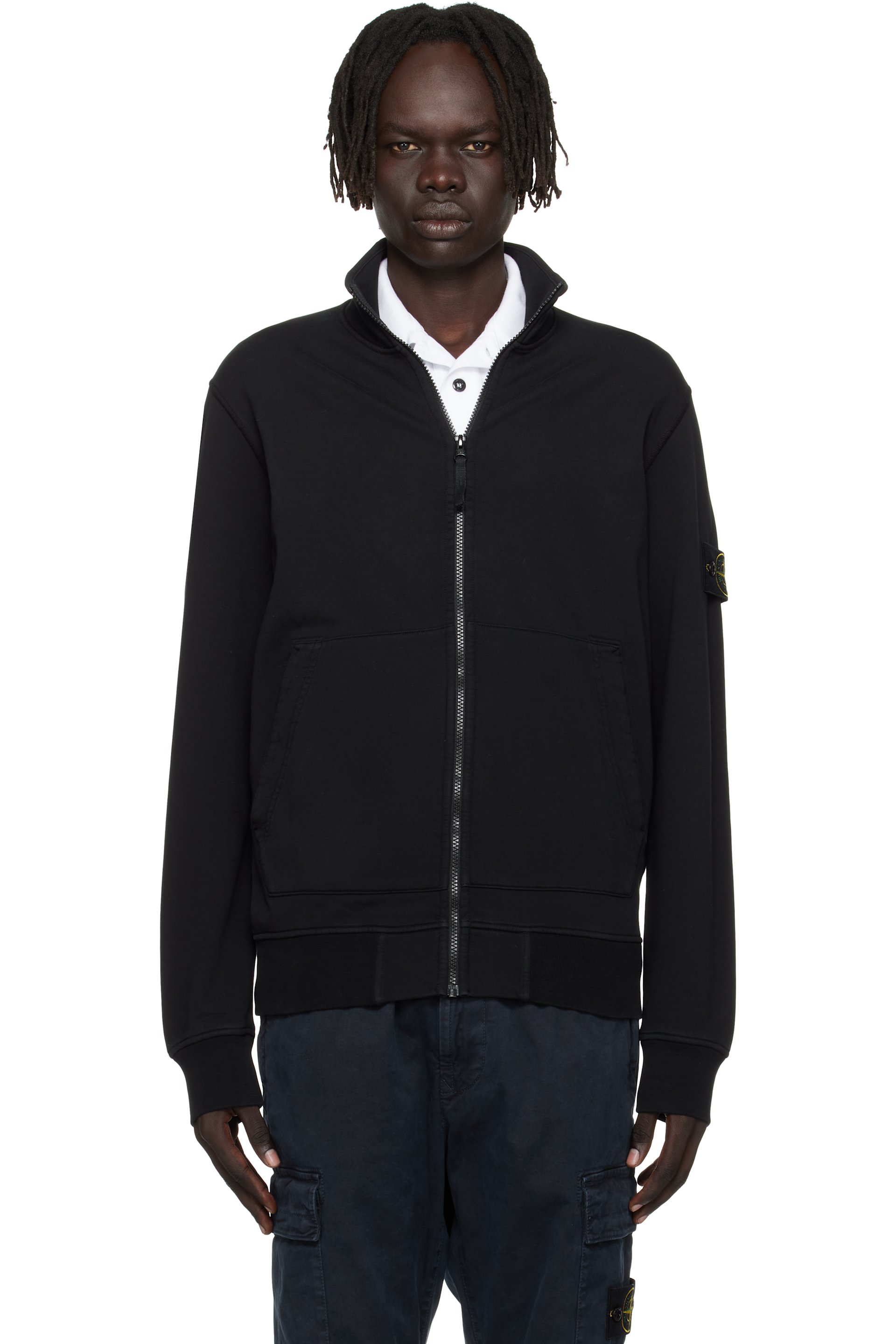 Stone Island - Blouson 6100063 noir en coton bio