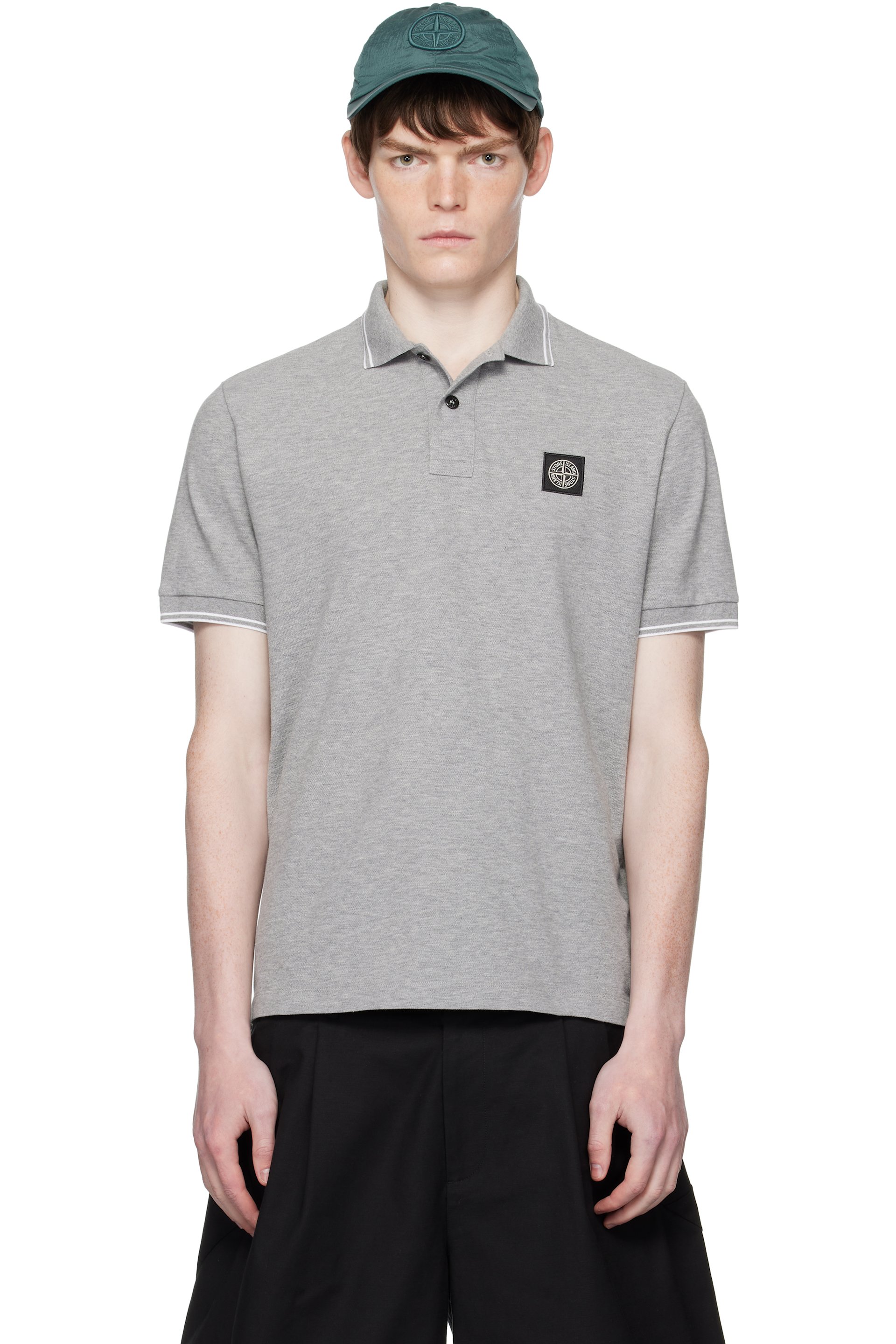 Stone Island - Gray 2200007 Organic Cotton Polo