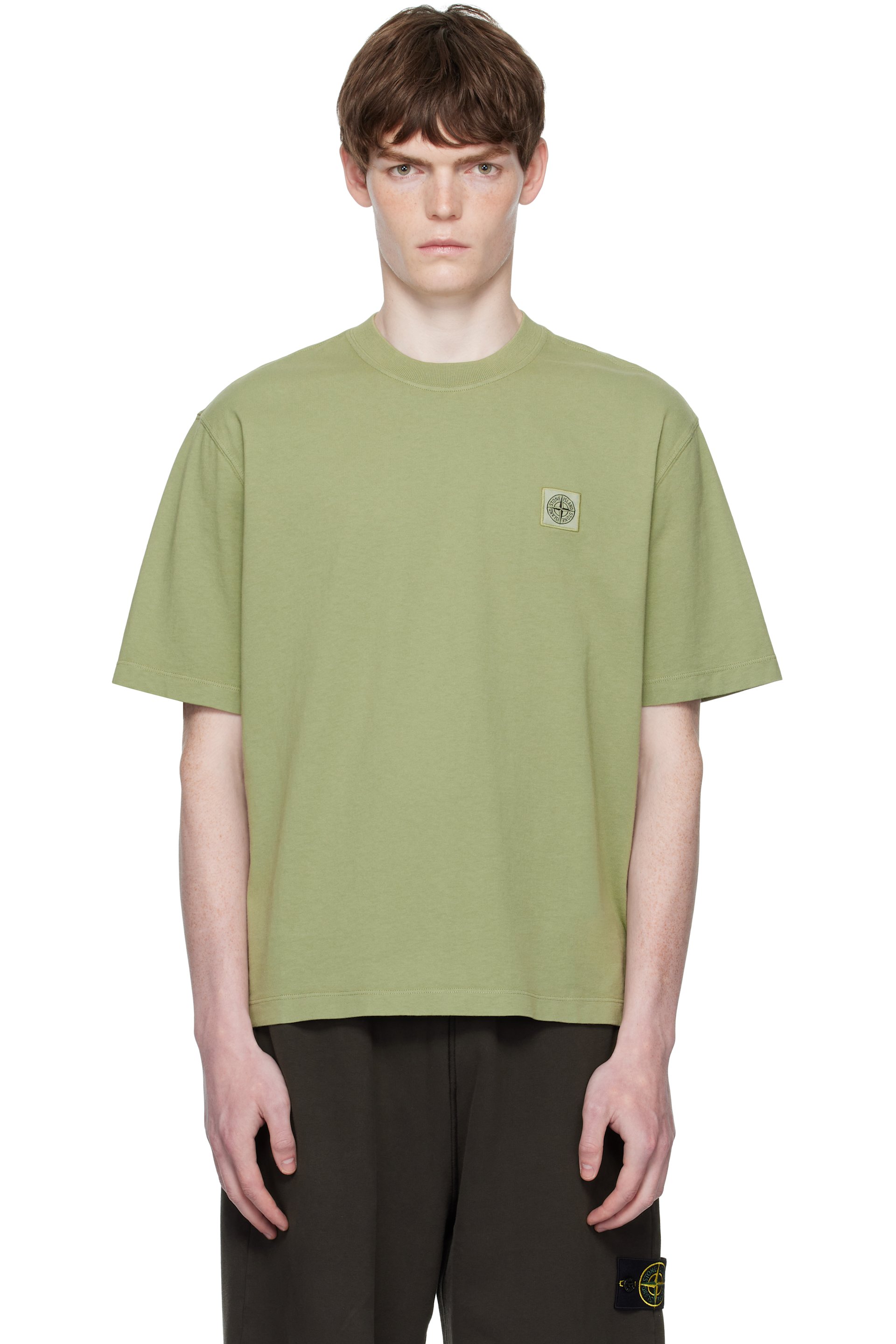 Green 2100025 Combed Organic Cotton Jersey T-shirt by Stone Island