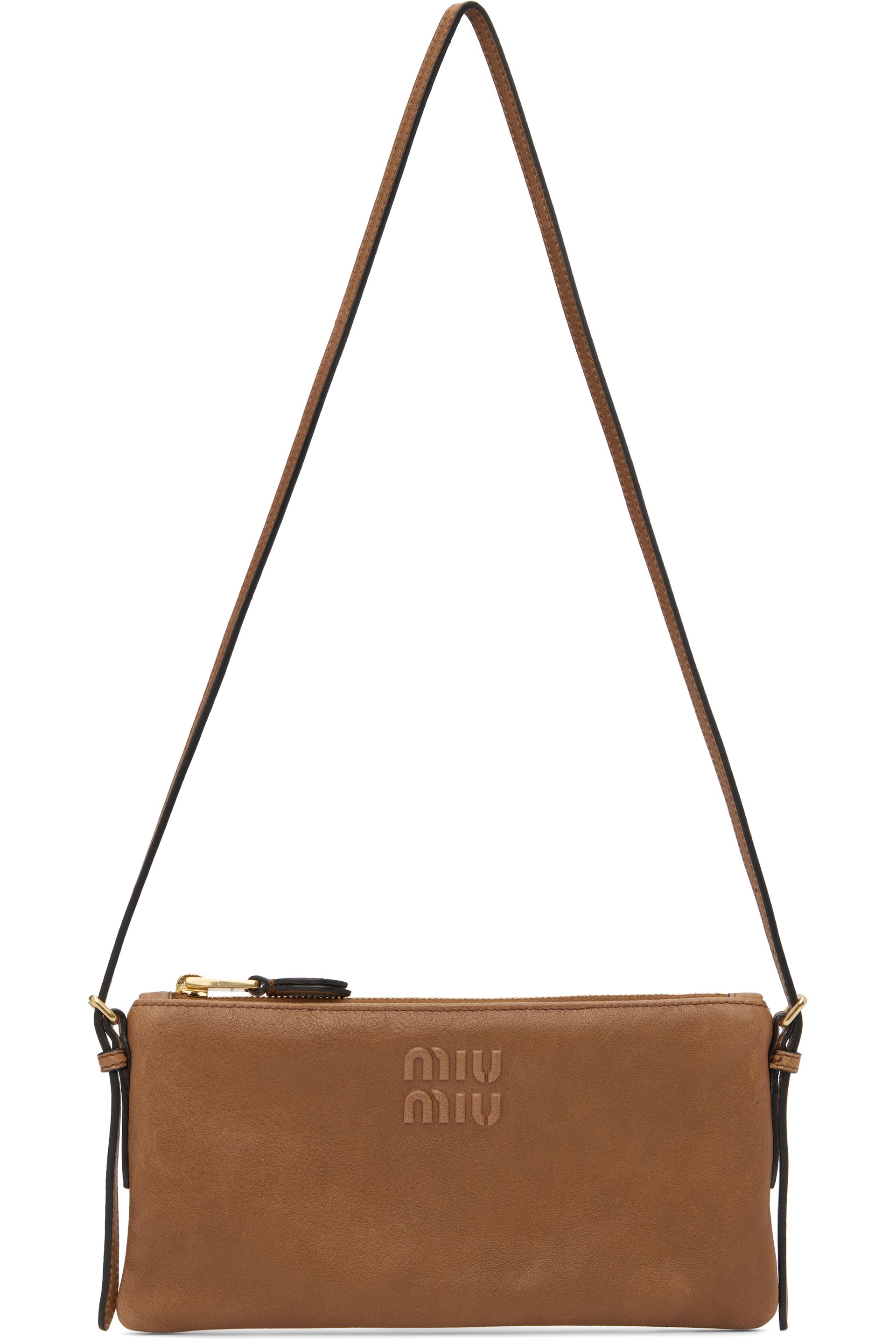 Miu Miu - Pochette Aviator Contenitori brun en nappa