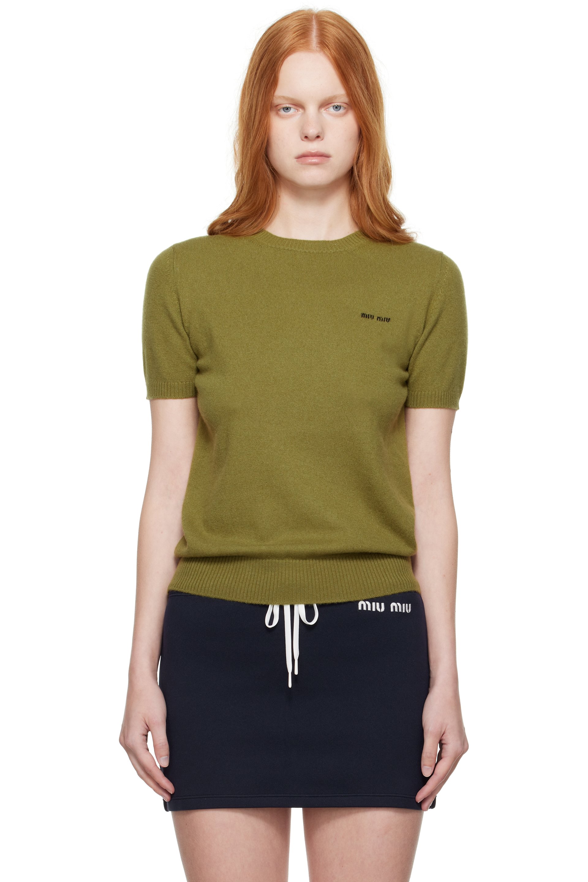 Miu Miu - Pull kaki en cachemire