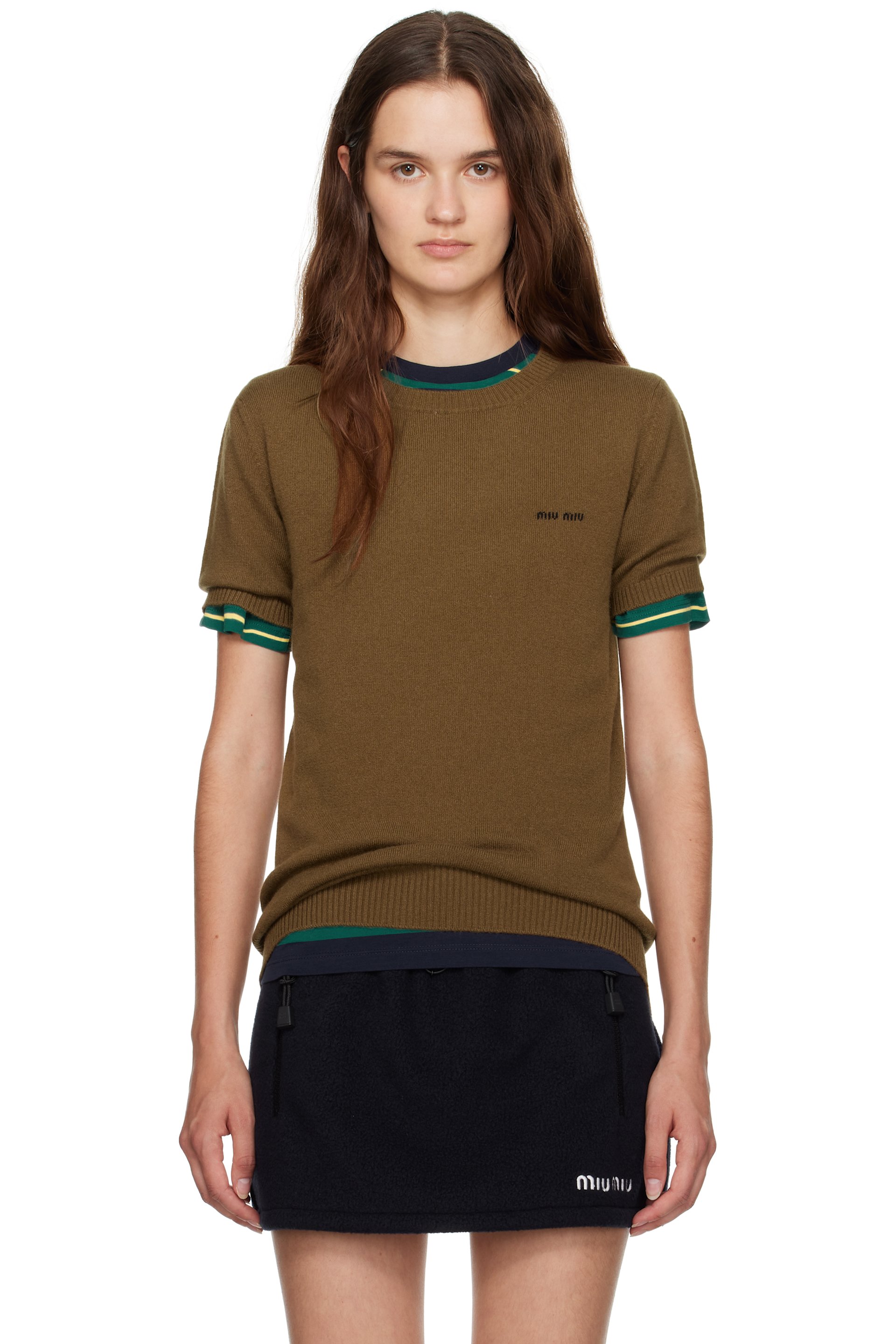 Miu Miu - Pull brun en cachemire