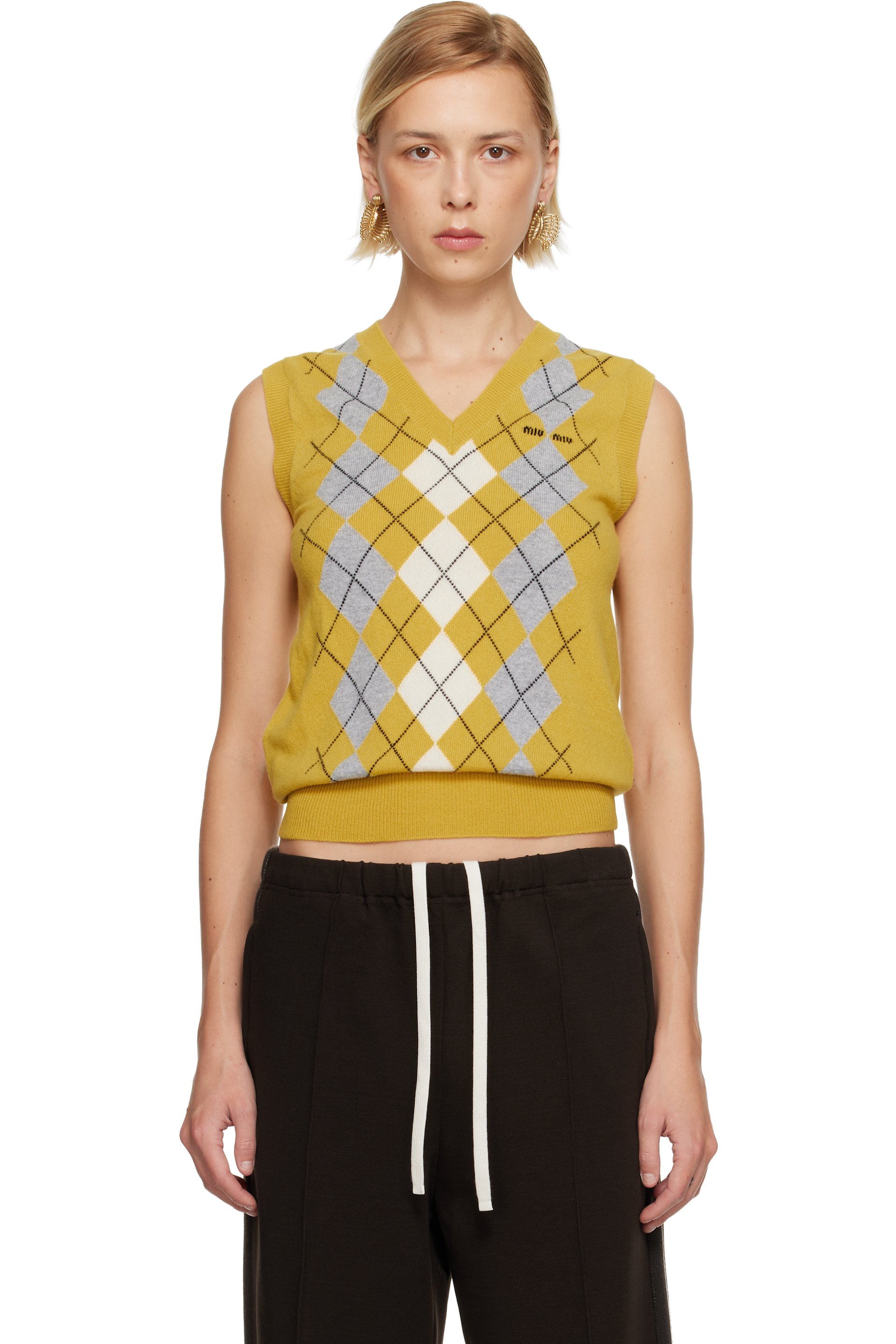 Miu Miu - Gilet jaune en cachemire