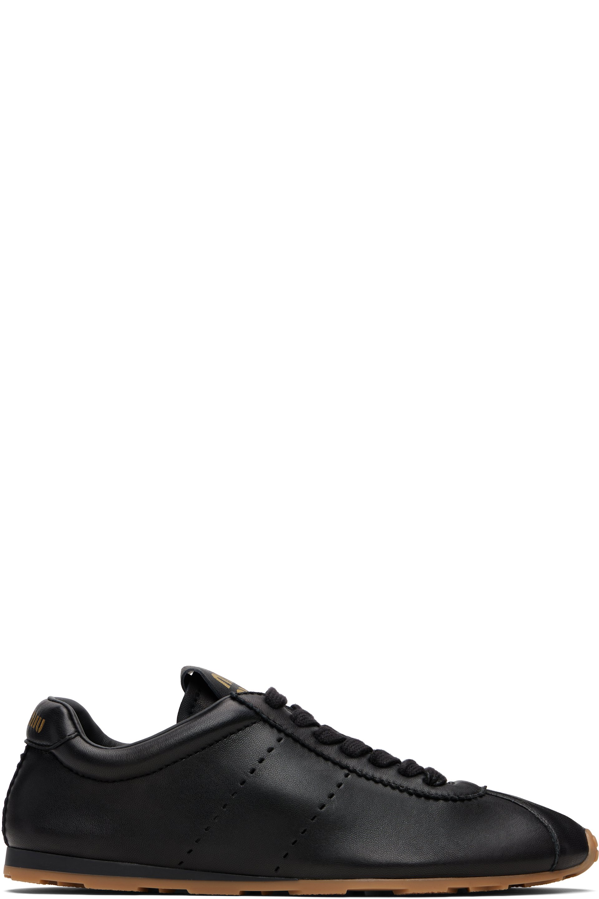 Miu Miu - Baskets Plume noires en cuir nappa